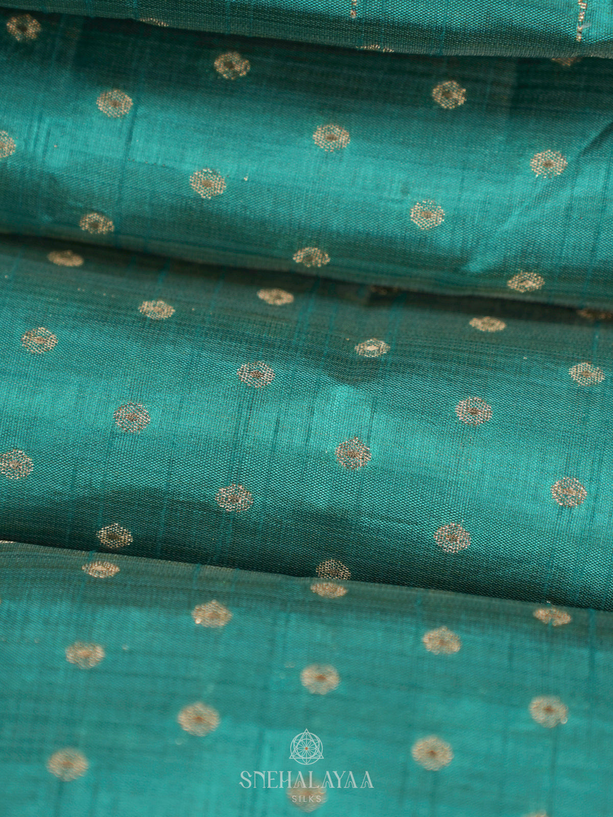 Teal Green Raw Silk Saree