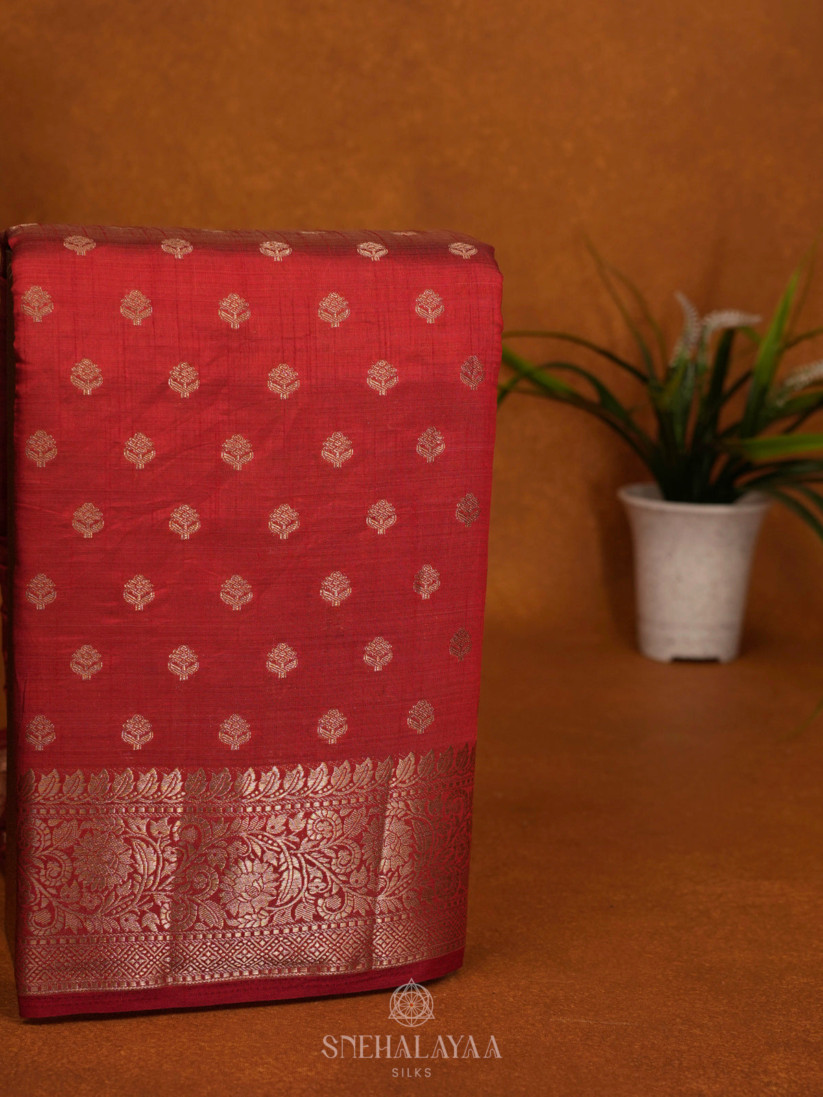 Red Raw Silk Saree