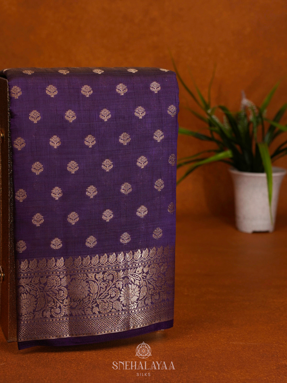 Purple Raw Silk Saree