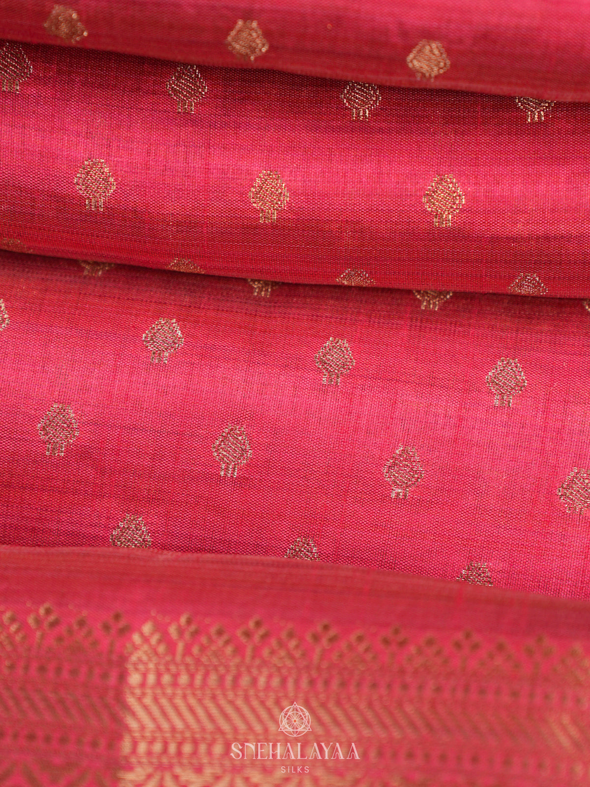 Ruby Red Raw Silk Saree