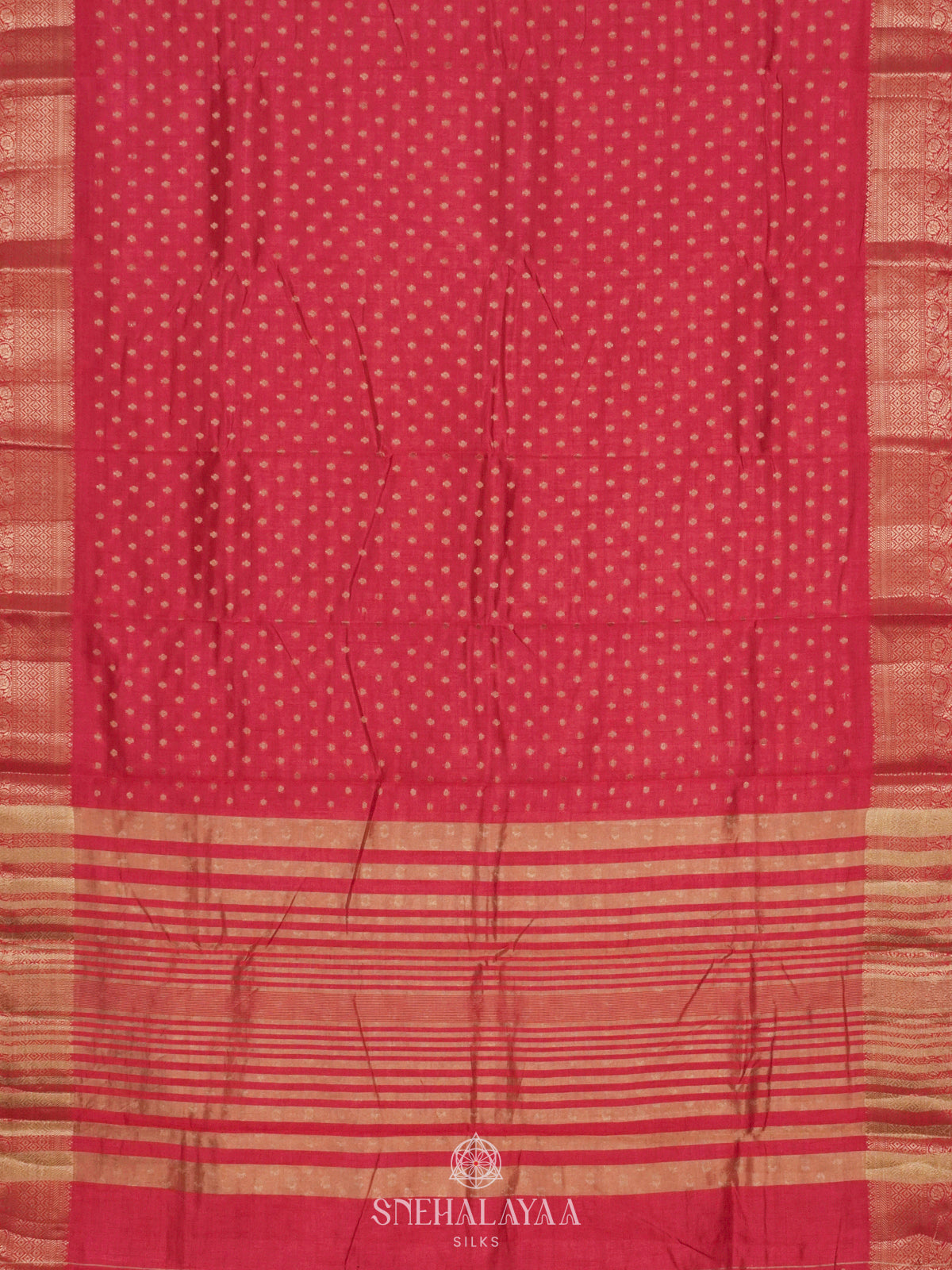 Ruby Red Raw Silk Saree