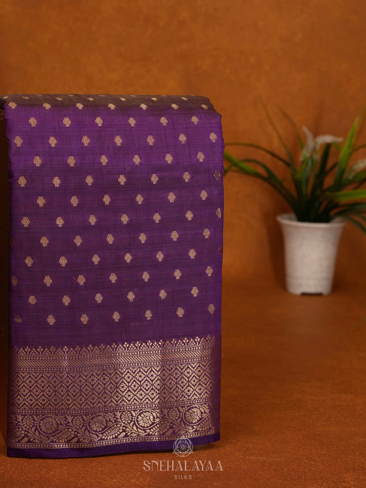 Purple Raw Silk Saree