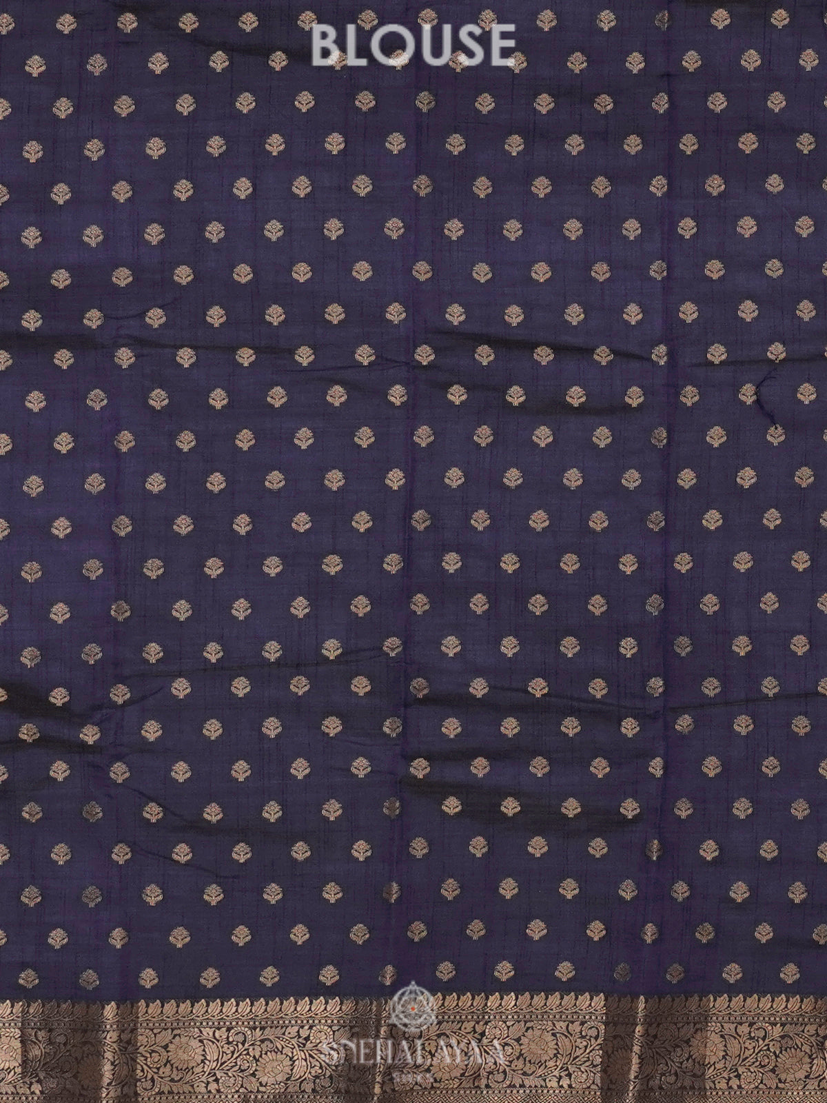 Navy Blue Raw Silk Saree