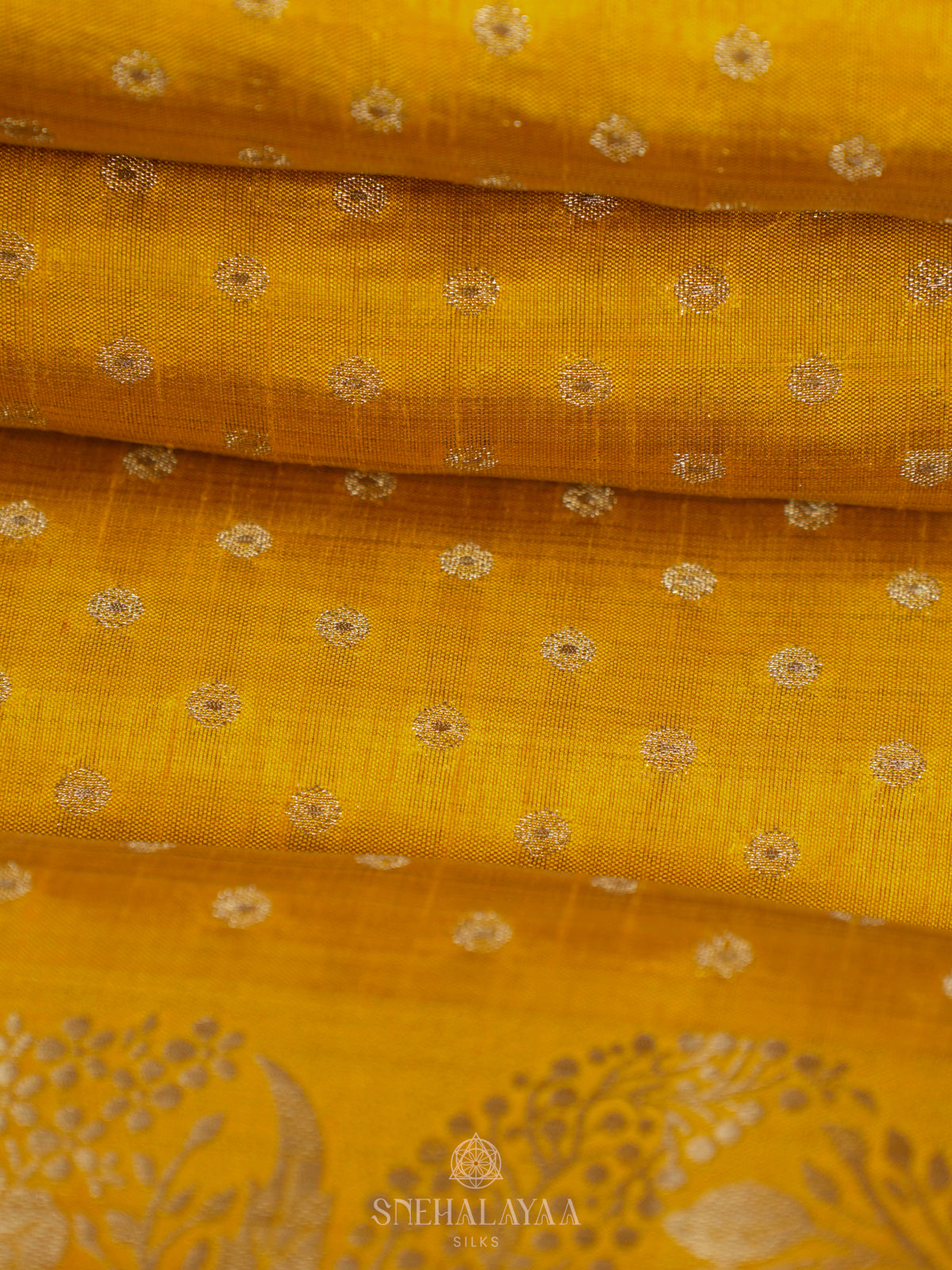 Mango Yellow Raw Silk Saree