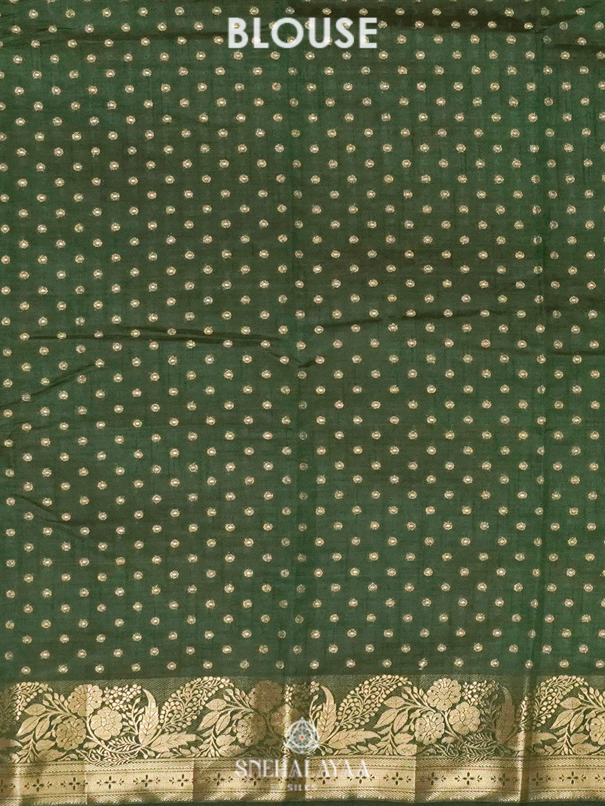 Forest Green Raw Silk Saree