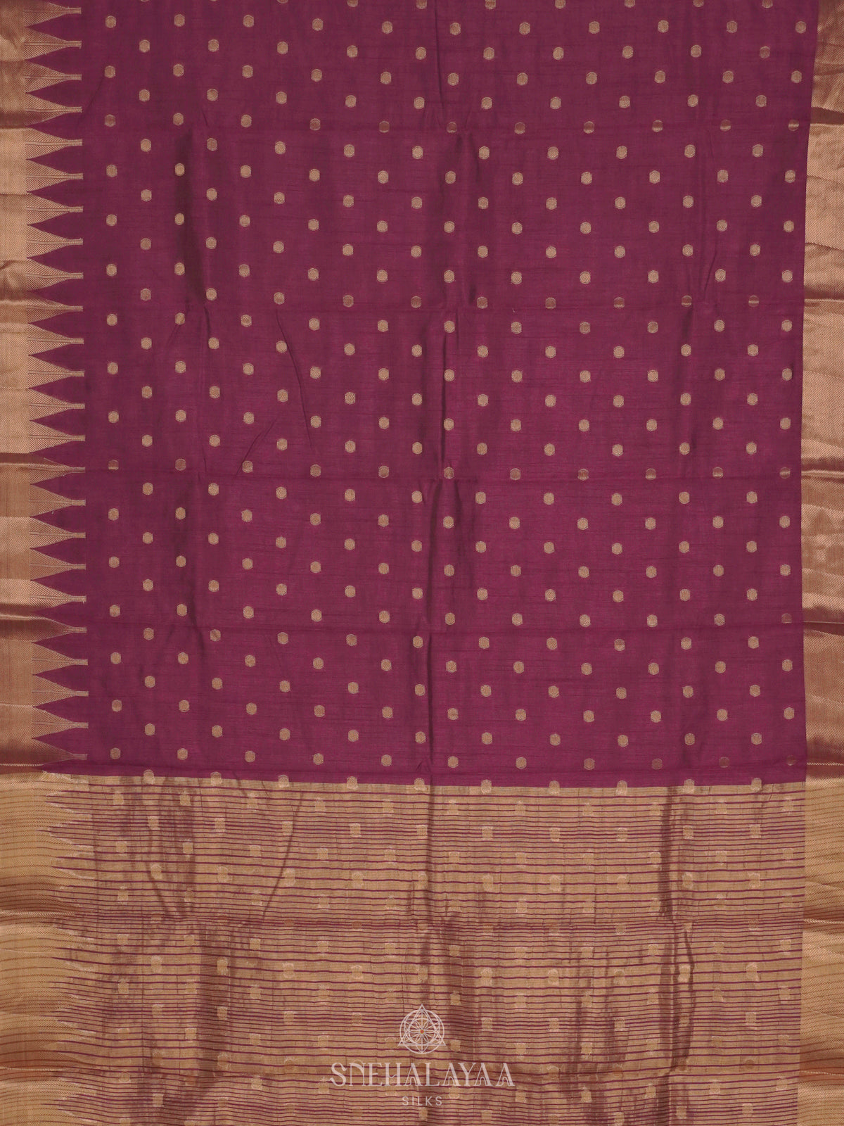 Wine Raw Silk Saree