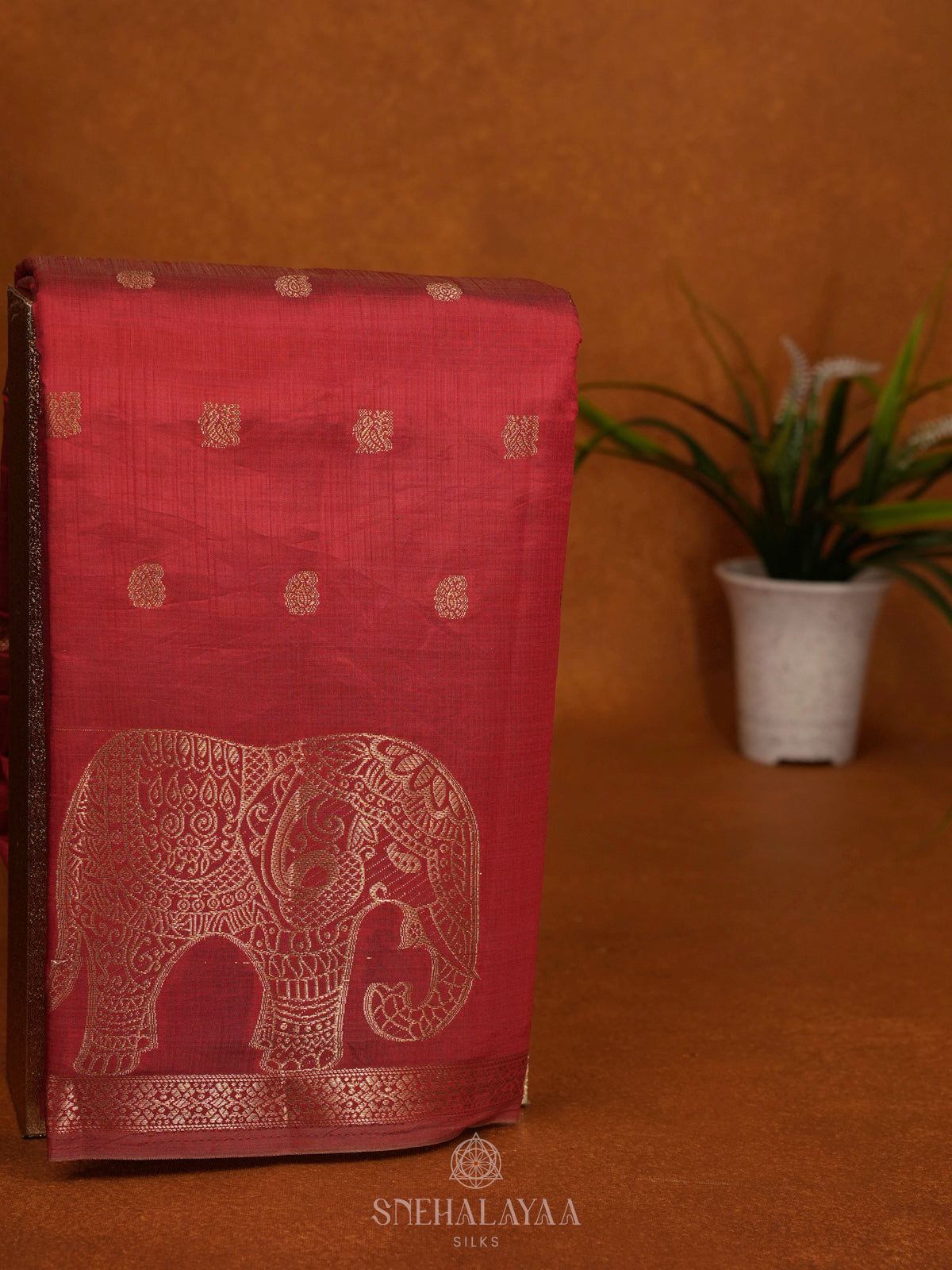Red Raw Silk Saree