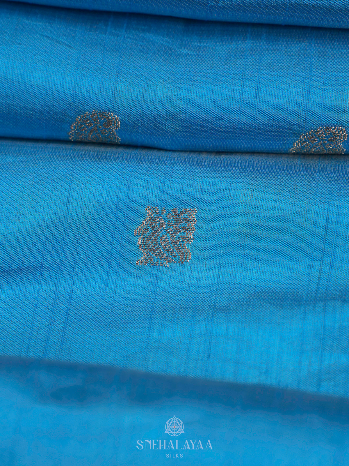 Sky Blue Raw Silk Saree