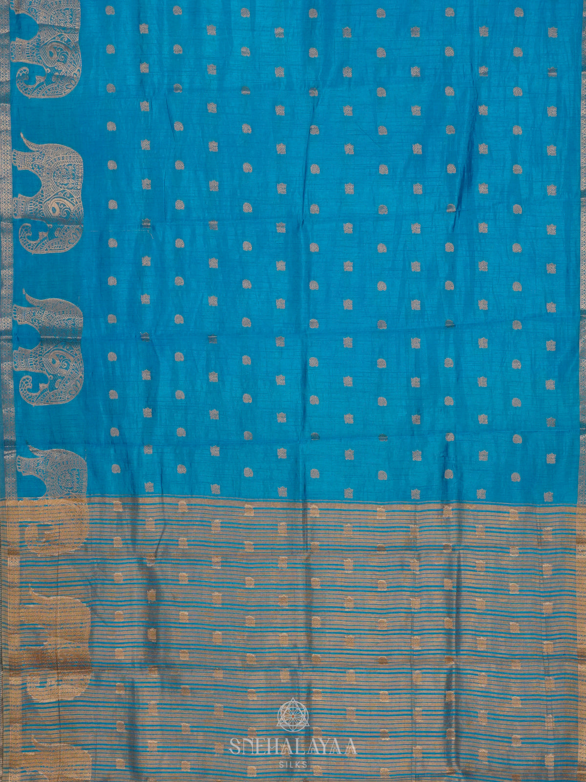 Sky Blue Raw Silk Saree