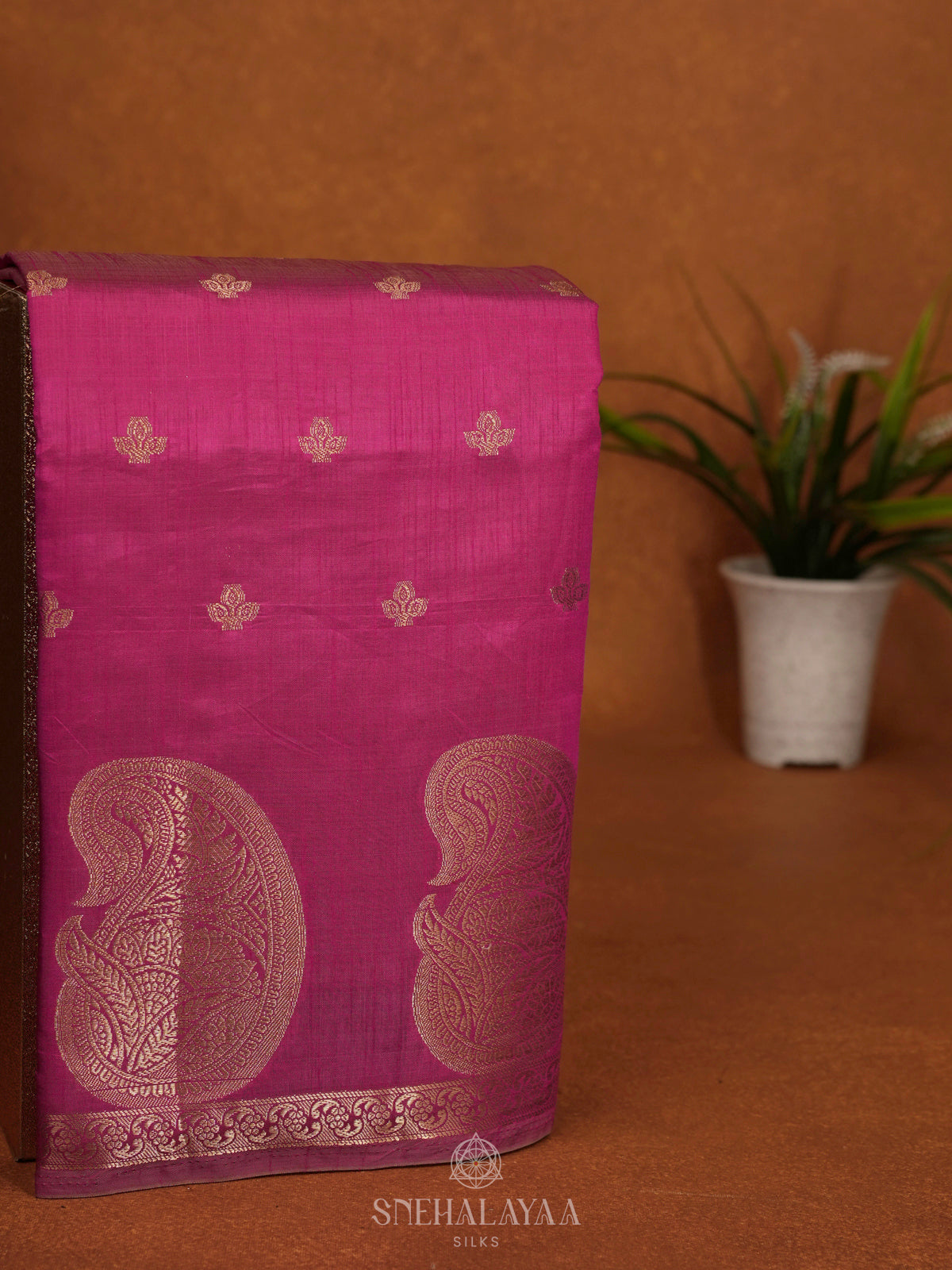Pink Raw Silk Saree