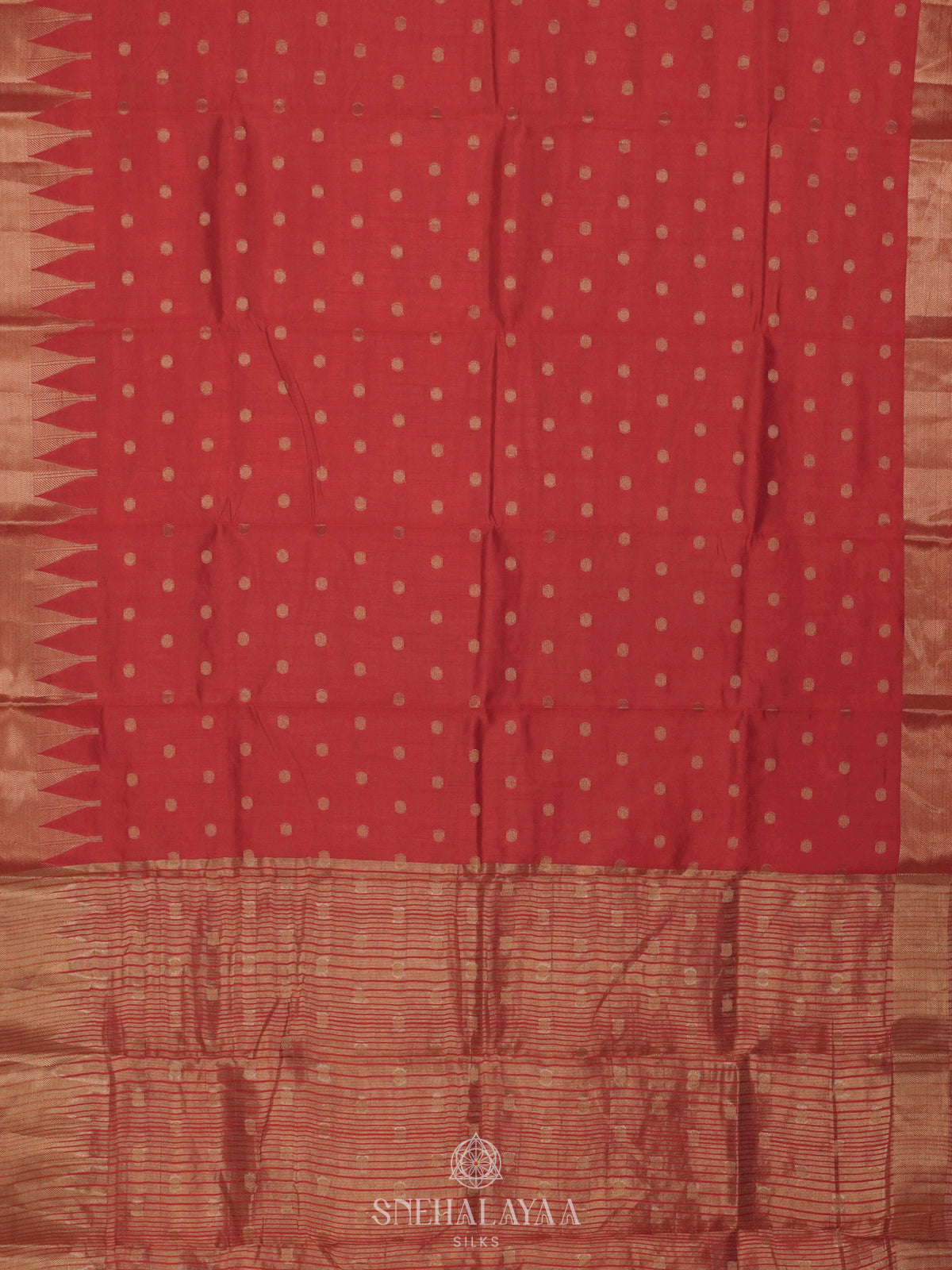 Ruby Red Raw Silk Saree