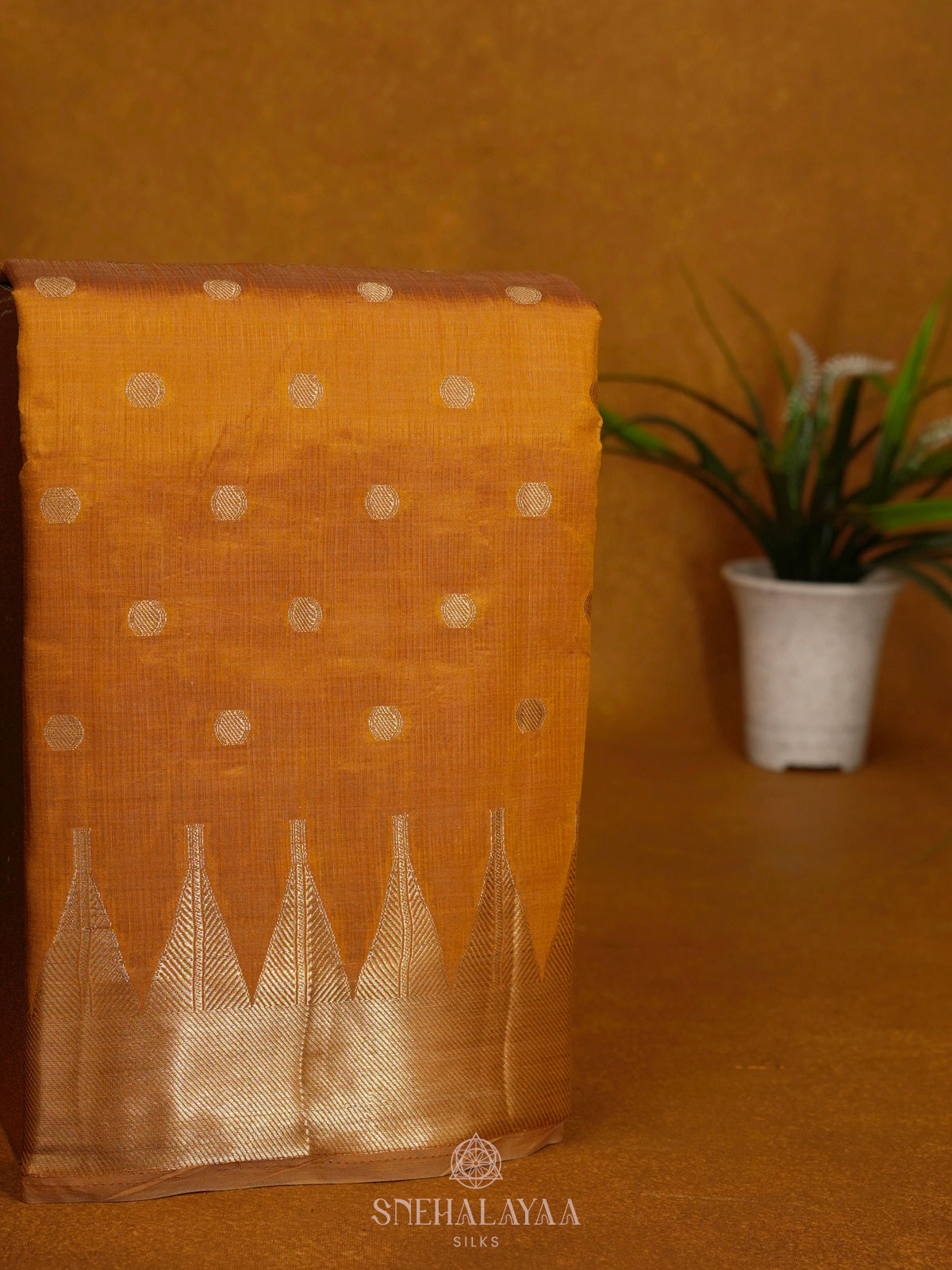 Mango Yellow Raw Silk Saree