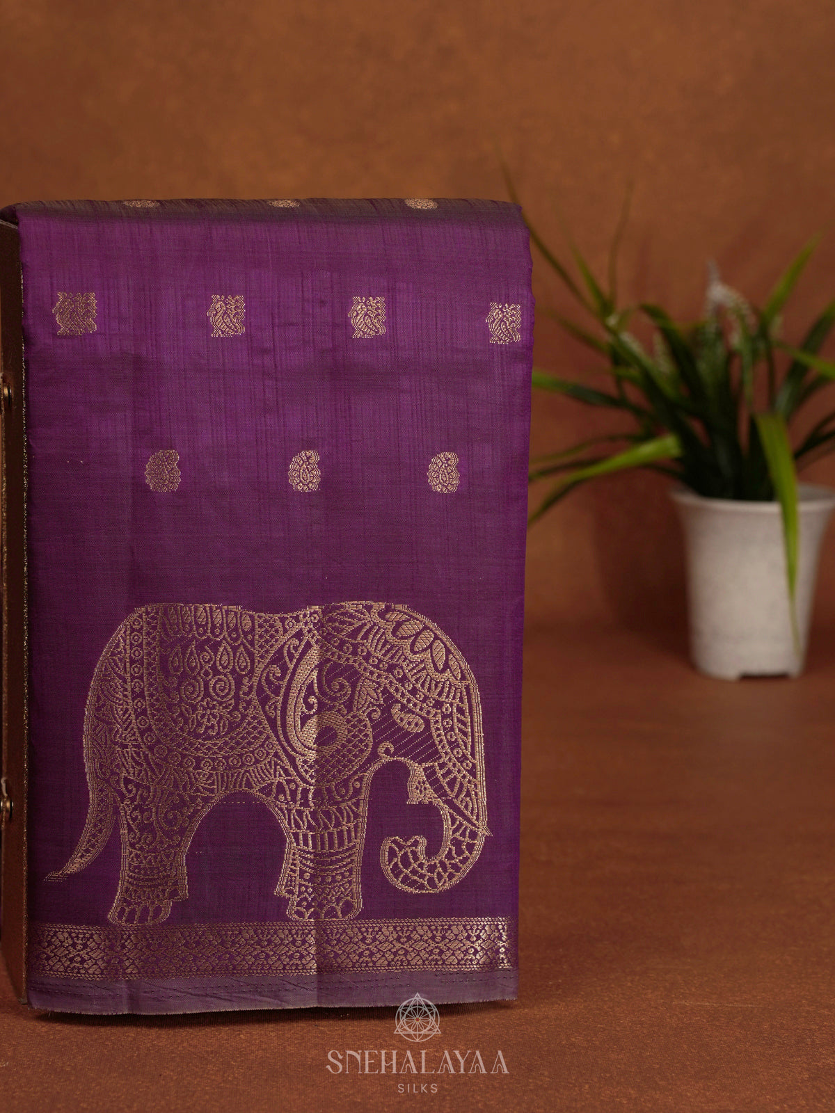 Purple Raw Silk Saree