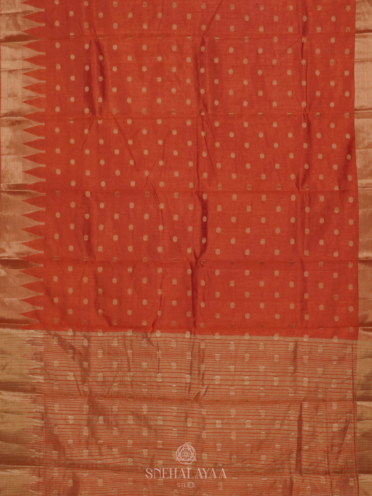 Orange Raw Silk Saree