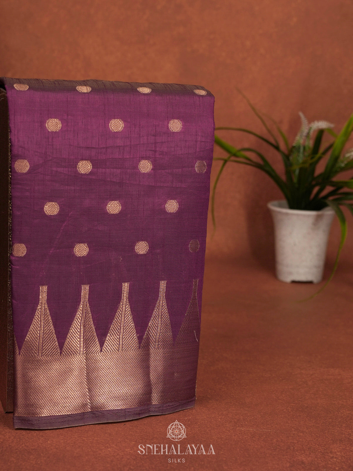Wine Raw Silk Saree