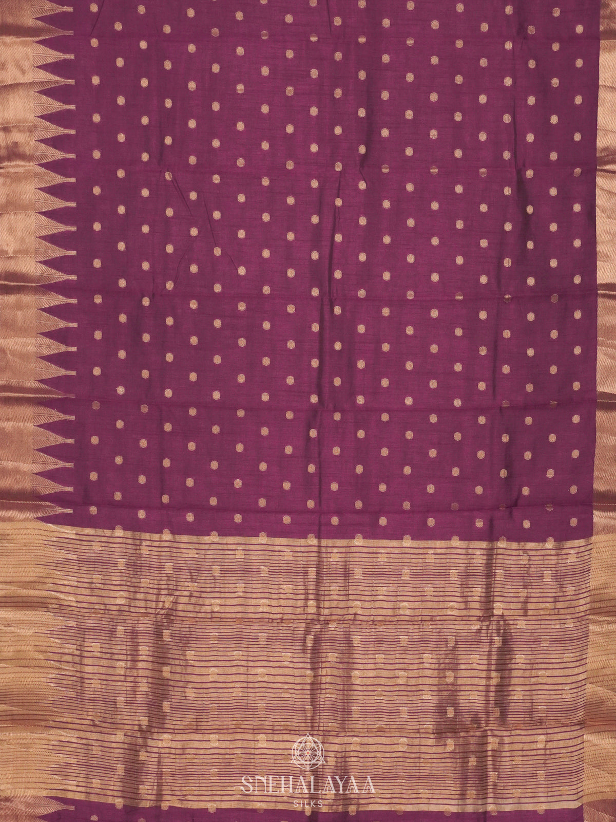 Wine Raw Silk Saree