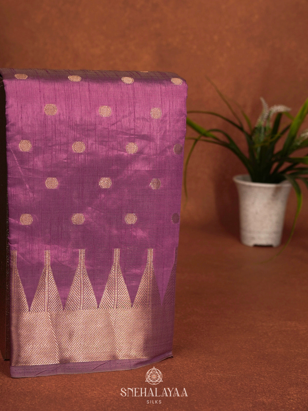 Plum Raw Silk Saree