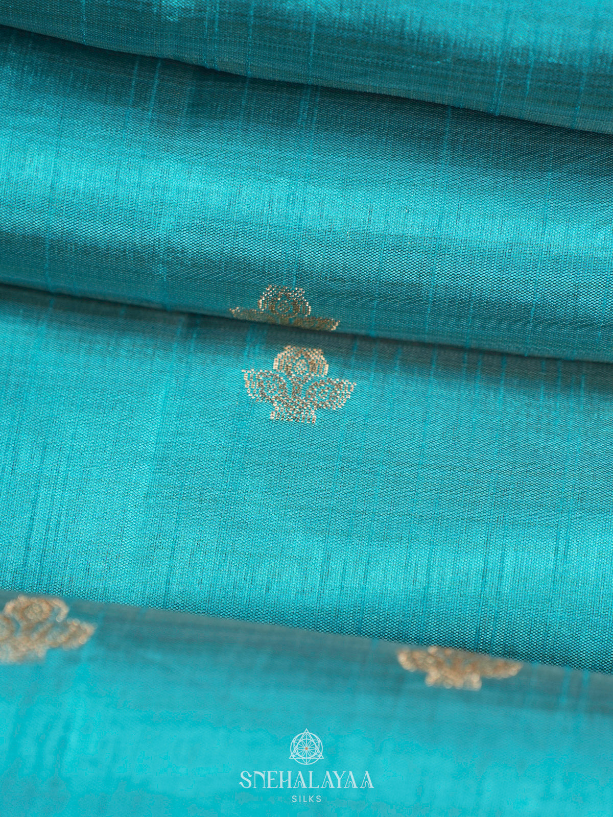 Sky Blue Raw Silk Saree