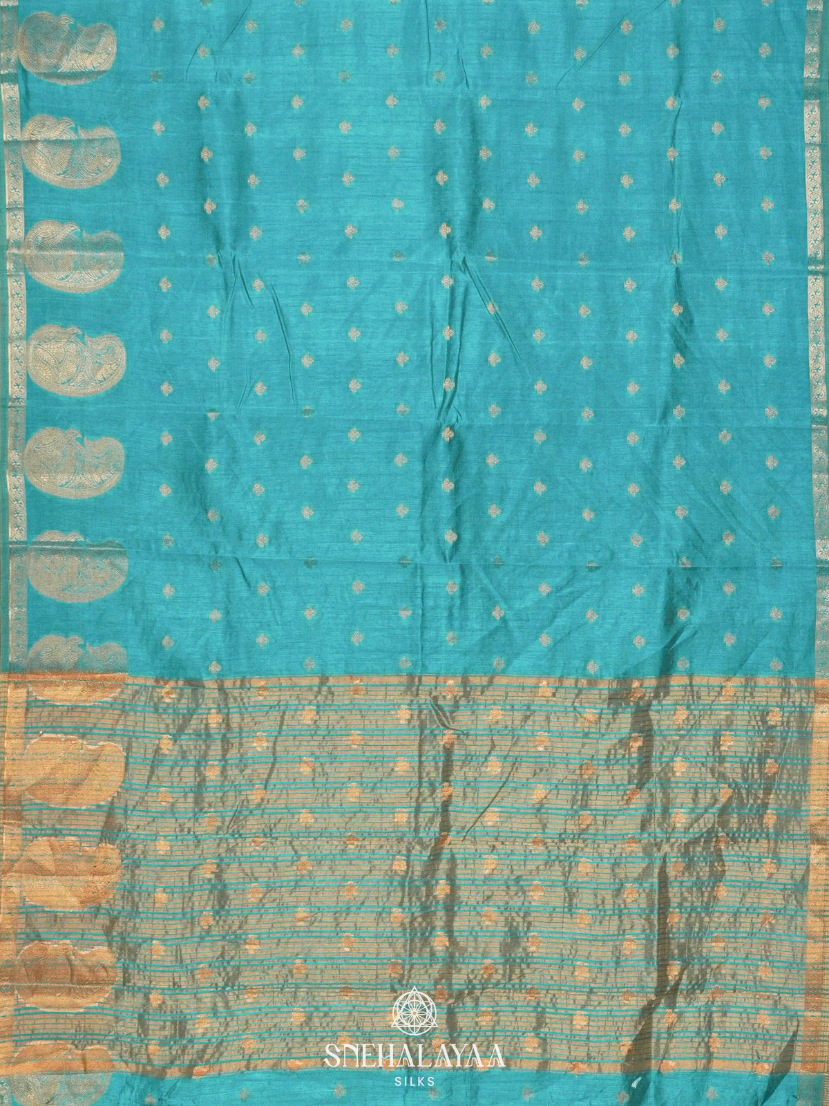 Sky Blue Raw Silk Saree