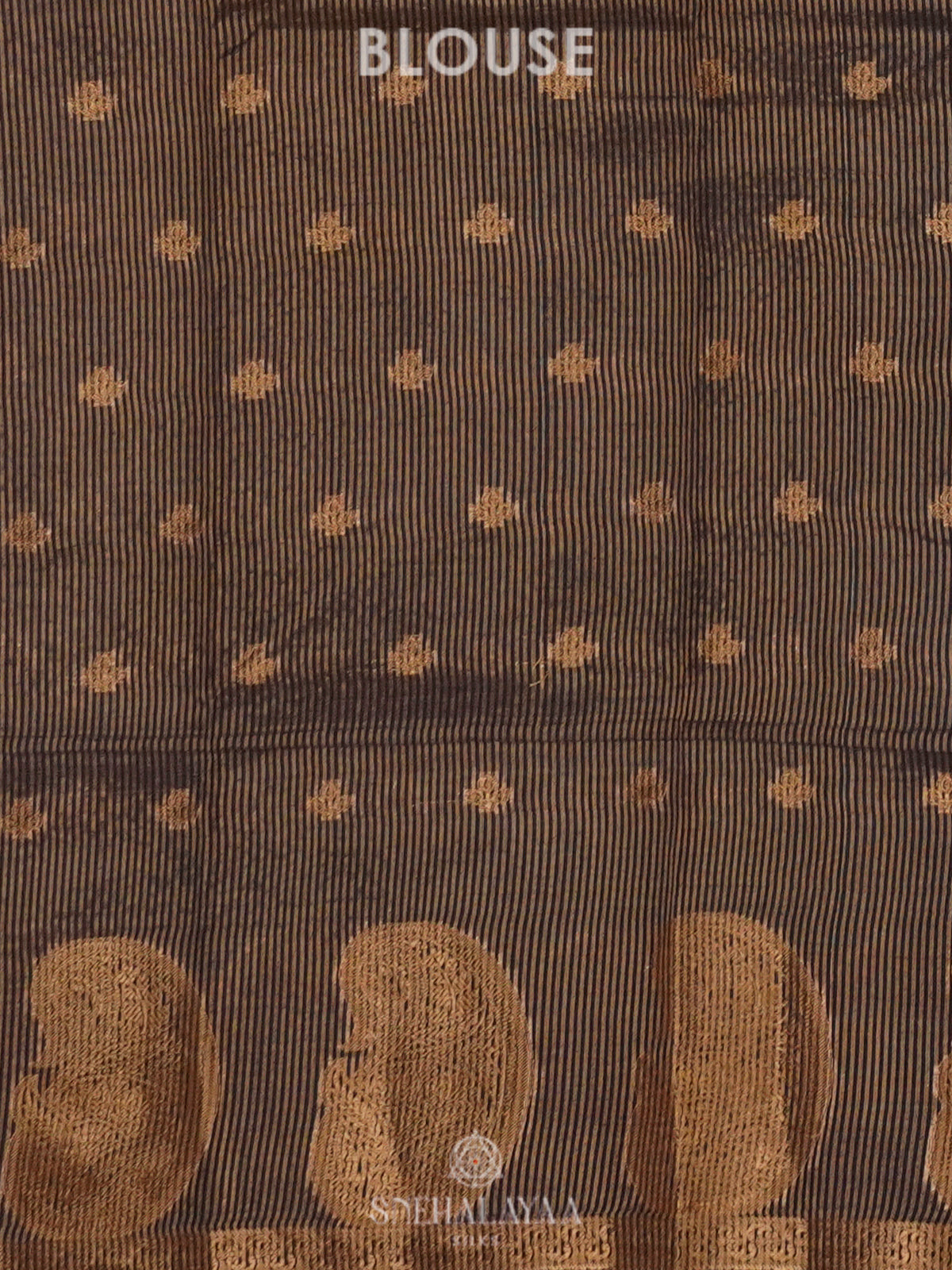 Navy Blue Raw Silk Saree