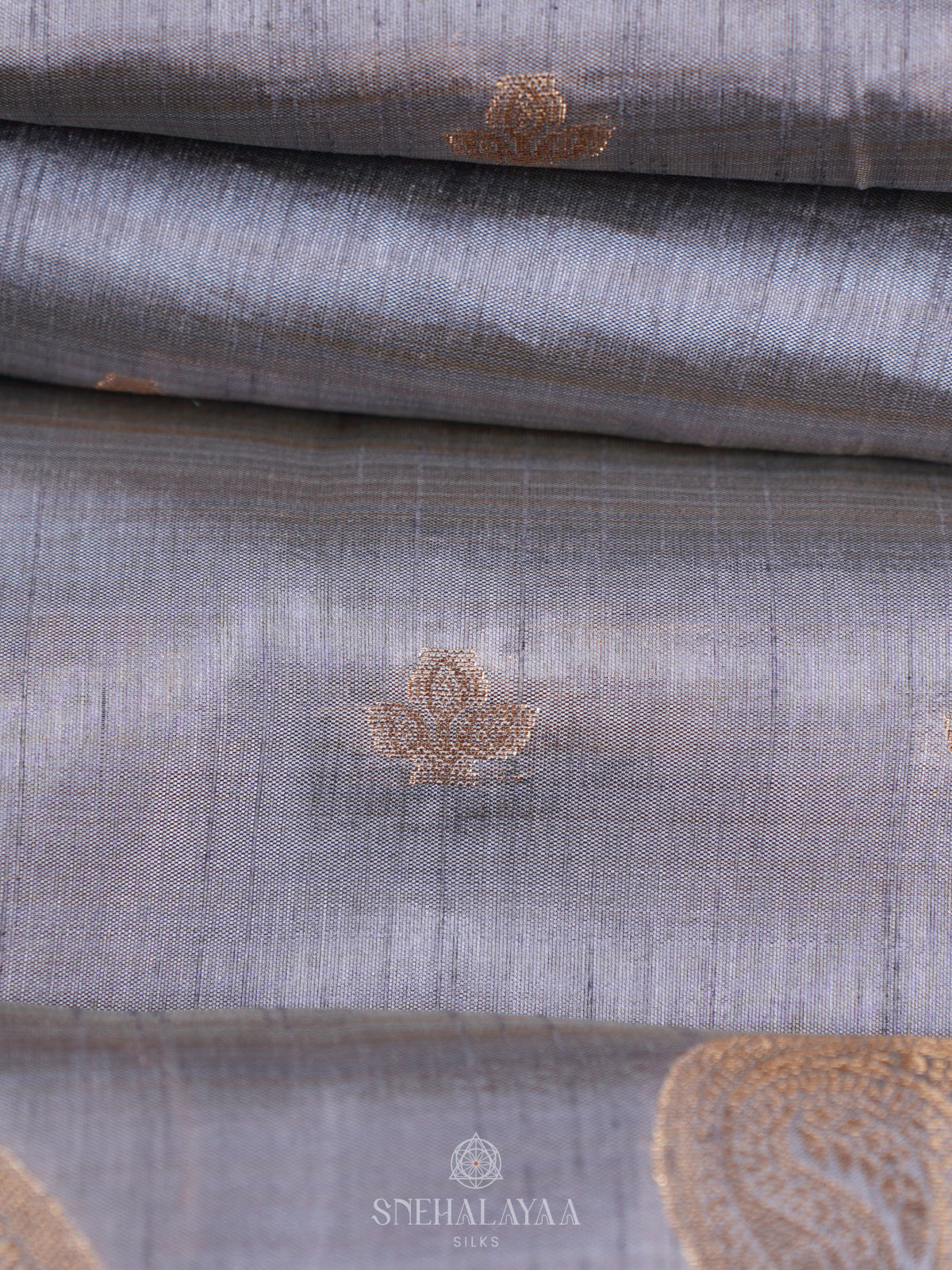 Grey Raw Silk Saree