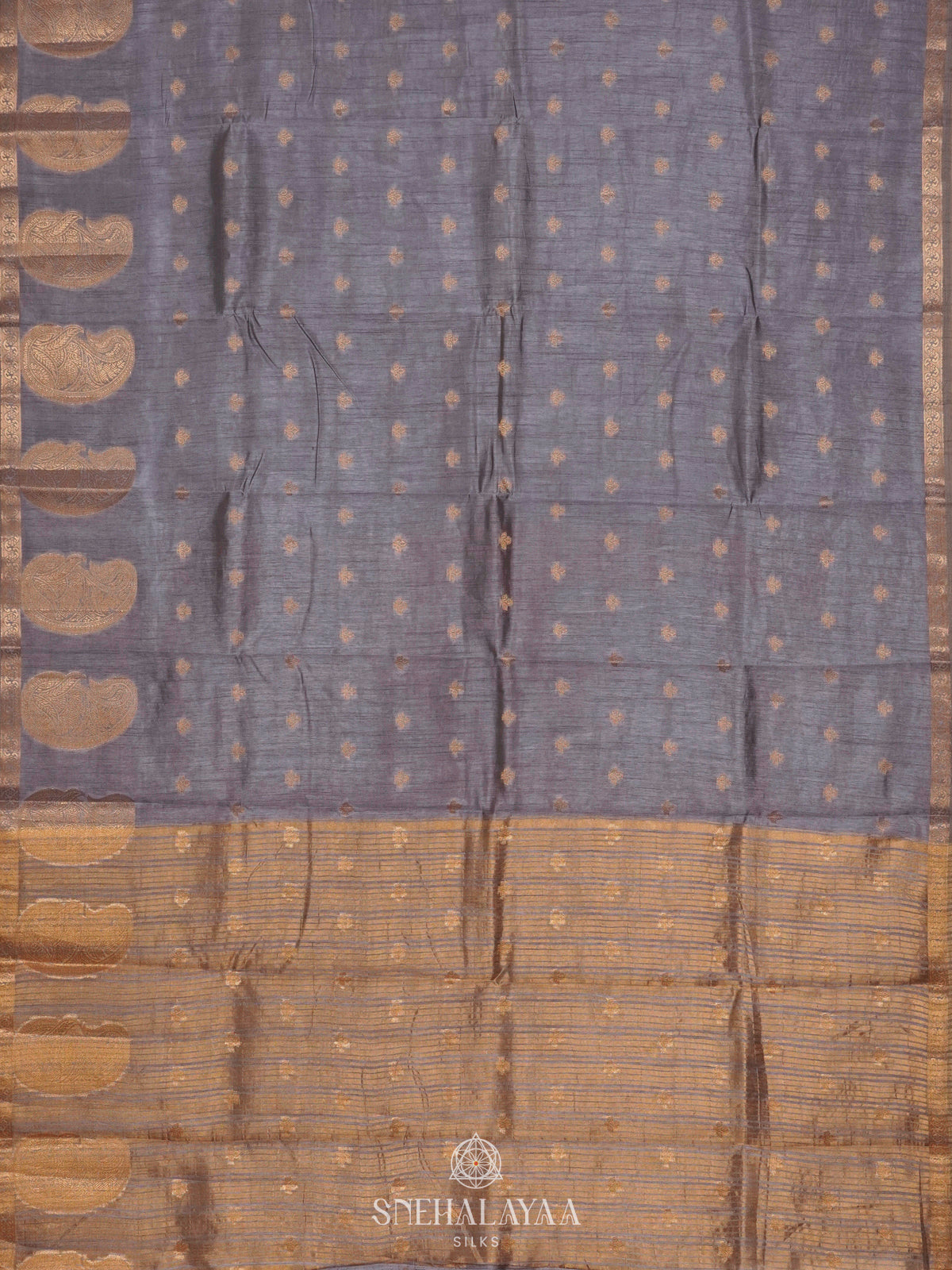 Grey Raw Silk Saree