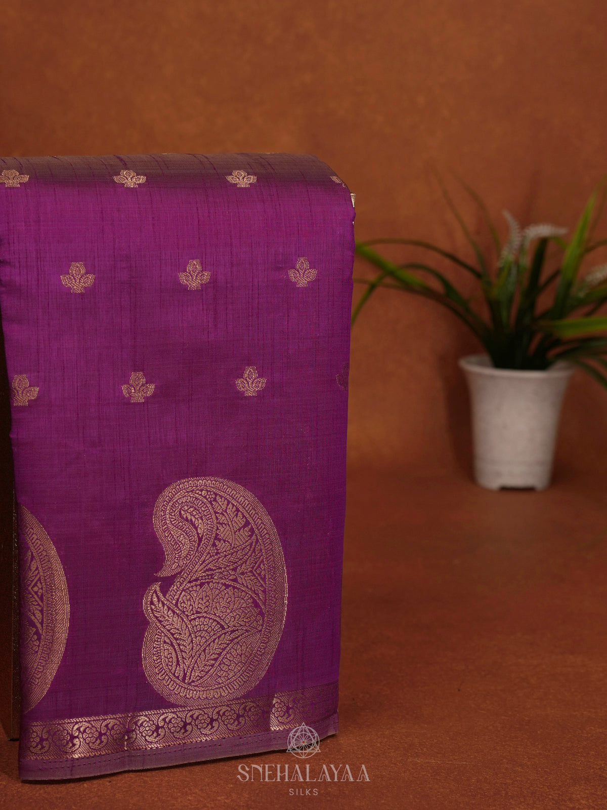 Magenta Raw Silk Saree
