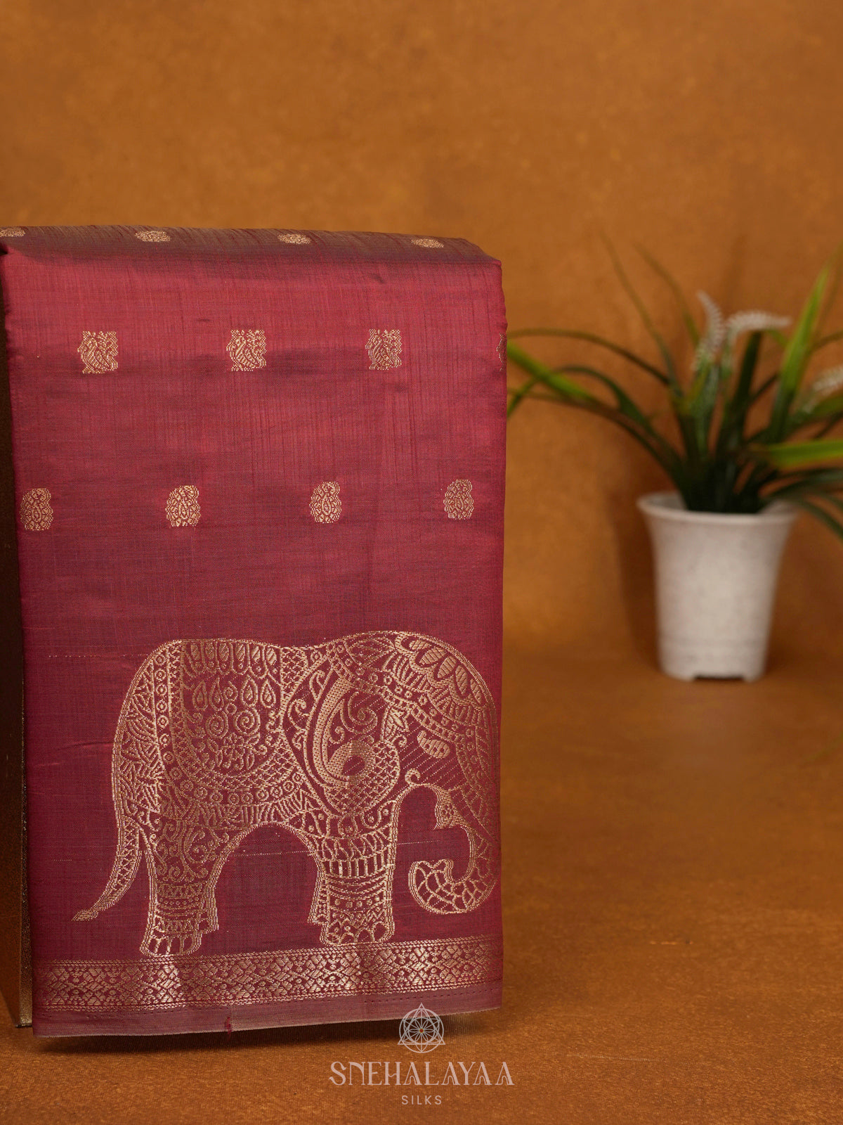 Maroon Raw Silk Saree