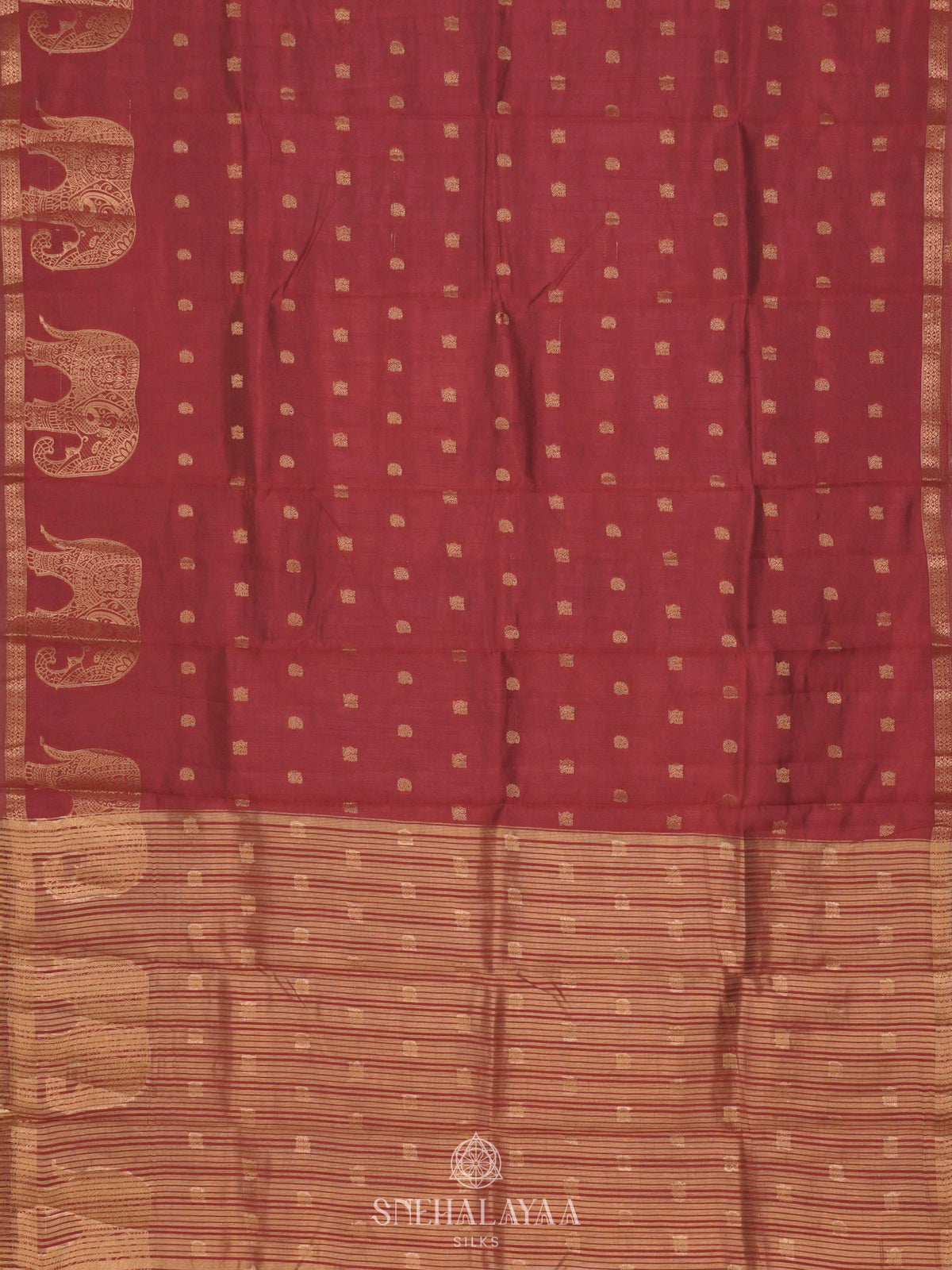 Maroon Raw Silk Saree