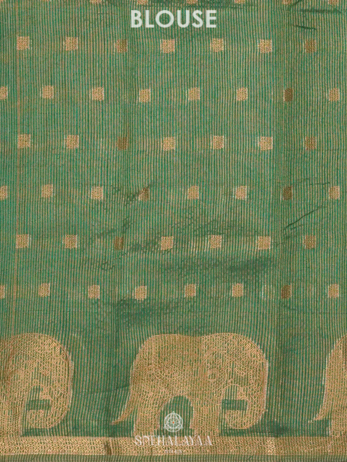 Teal Green Raw Silk Saree