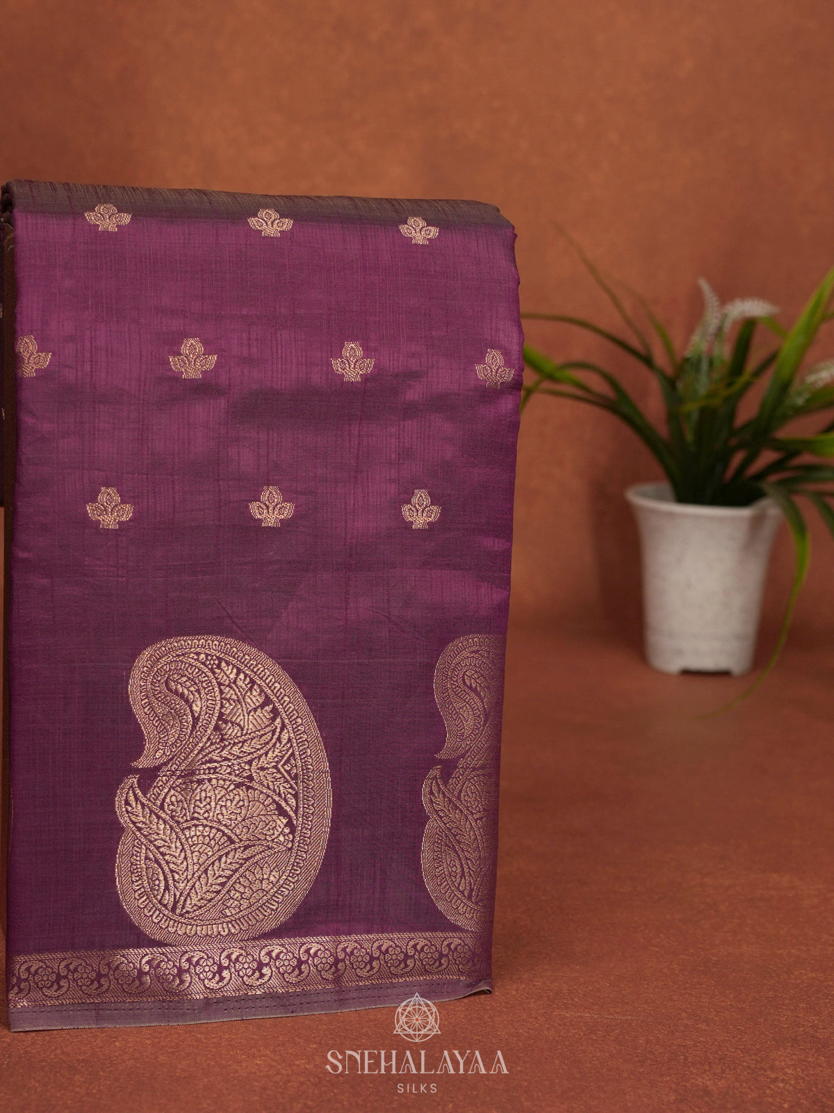 Purple Raw Silk Saree