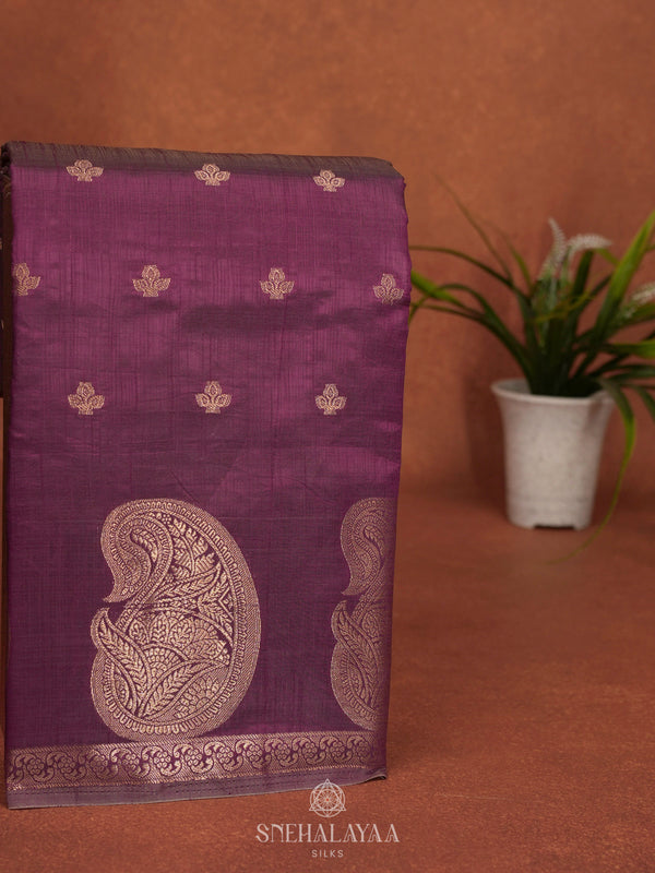 Purple Raw Silk Saree