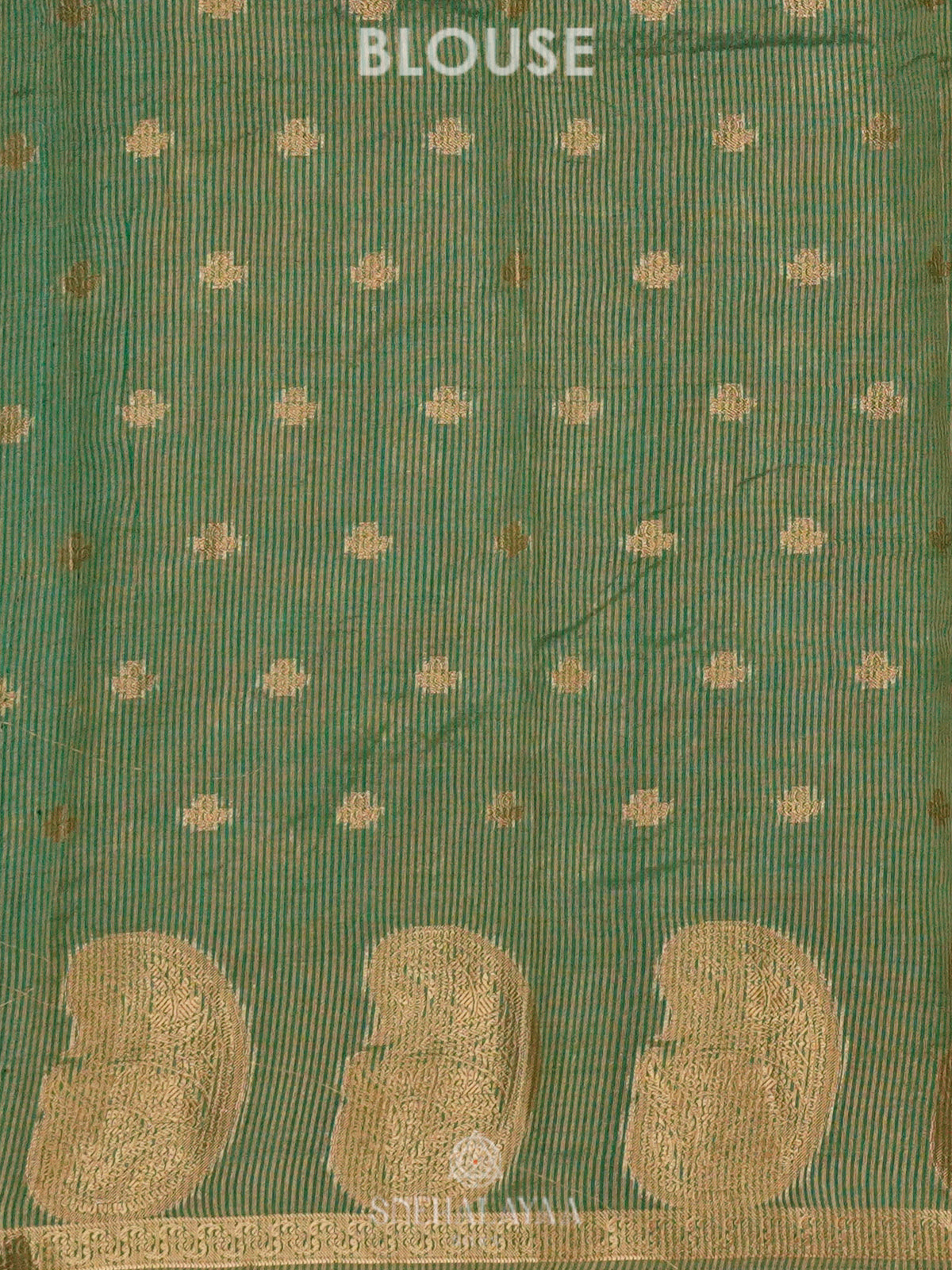 Teal Green Raw Silk Saree