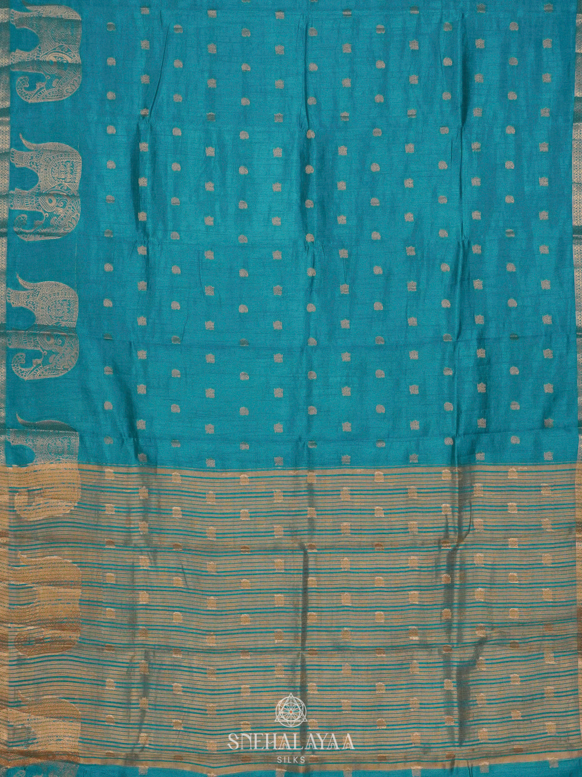 Sky Blue Raw Silk Saree