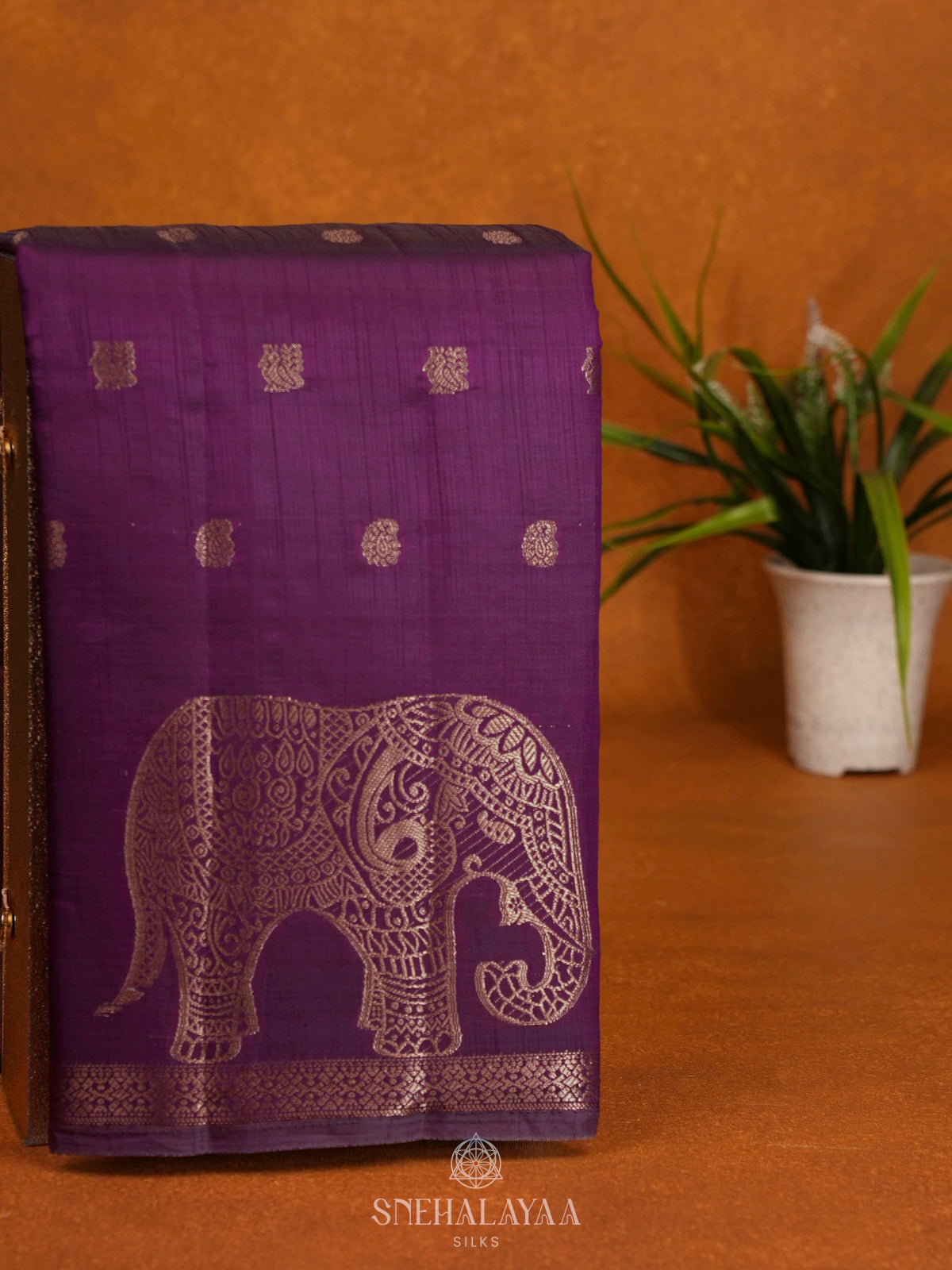 Purple Raw Silk Saree
