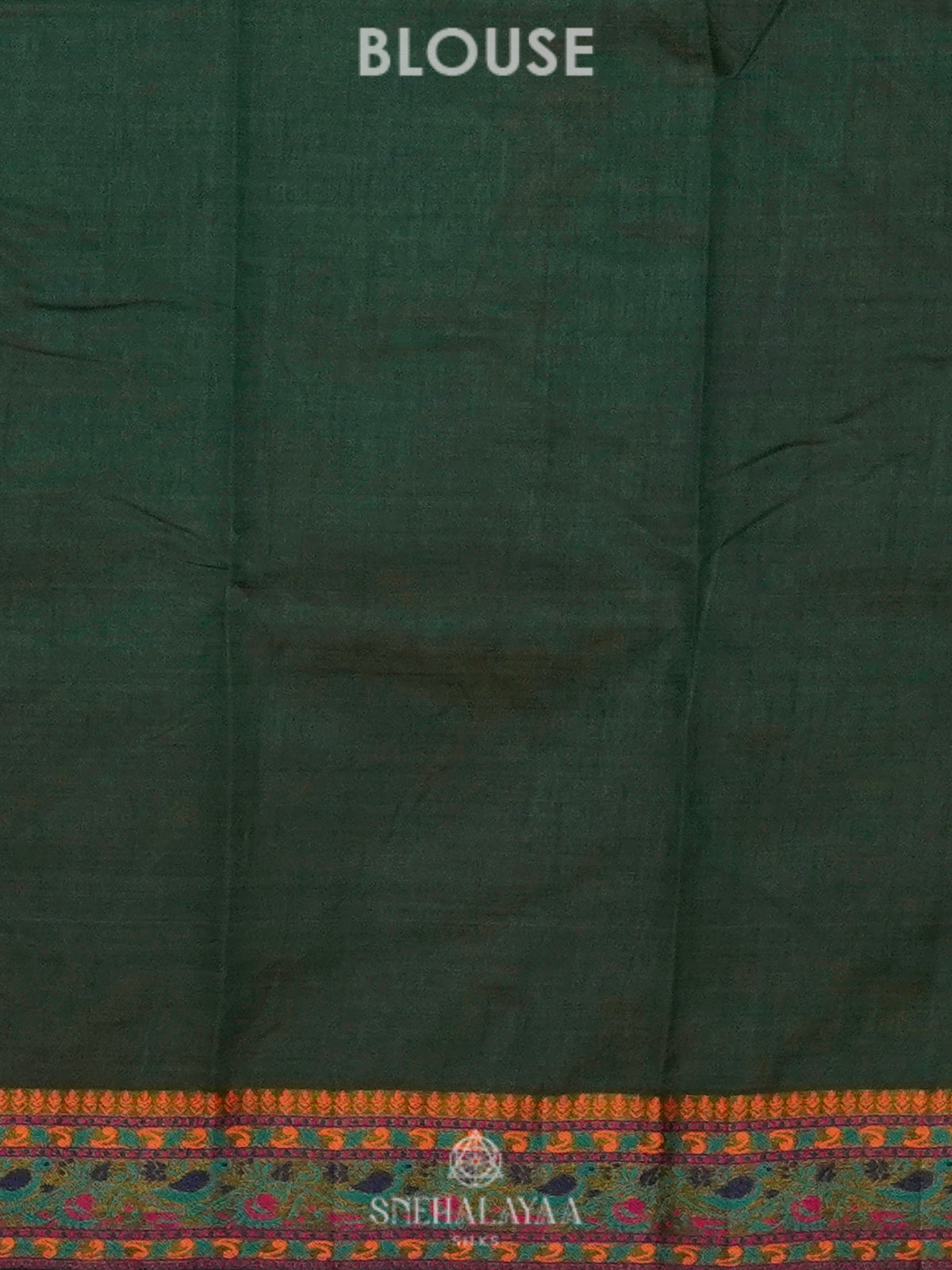 Forest Green Raw Silk Saree