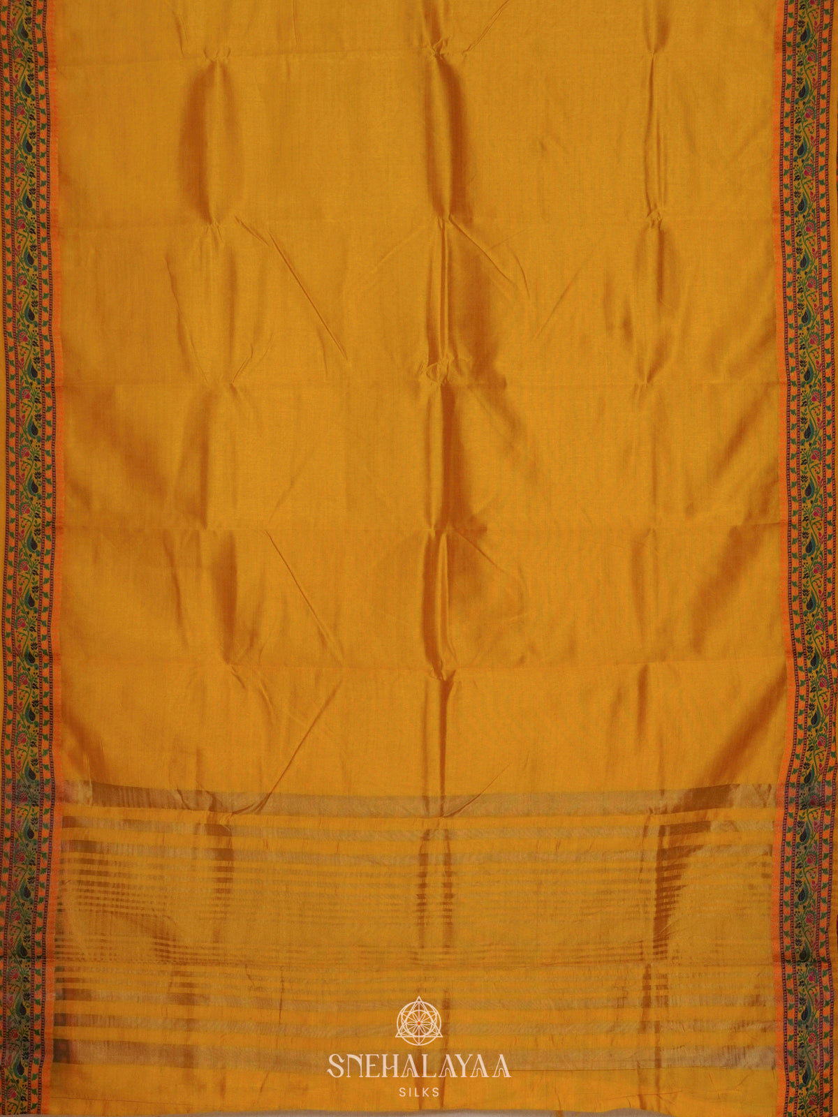 Mango Yellow Raw Silk Saree