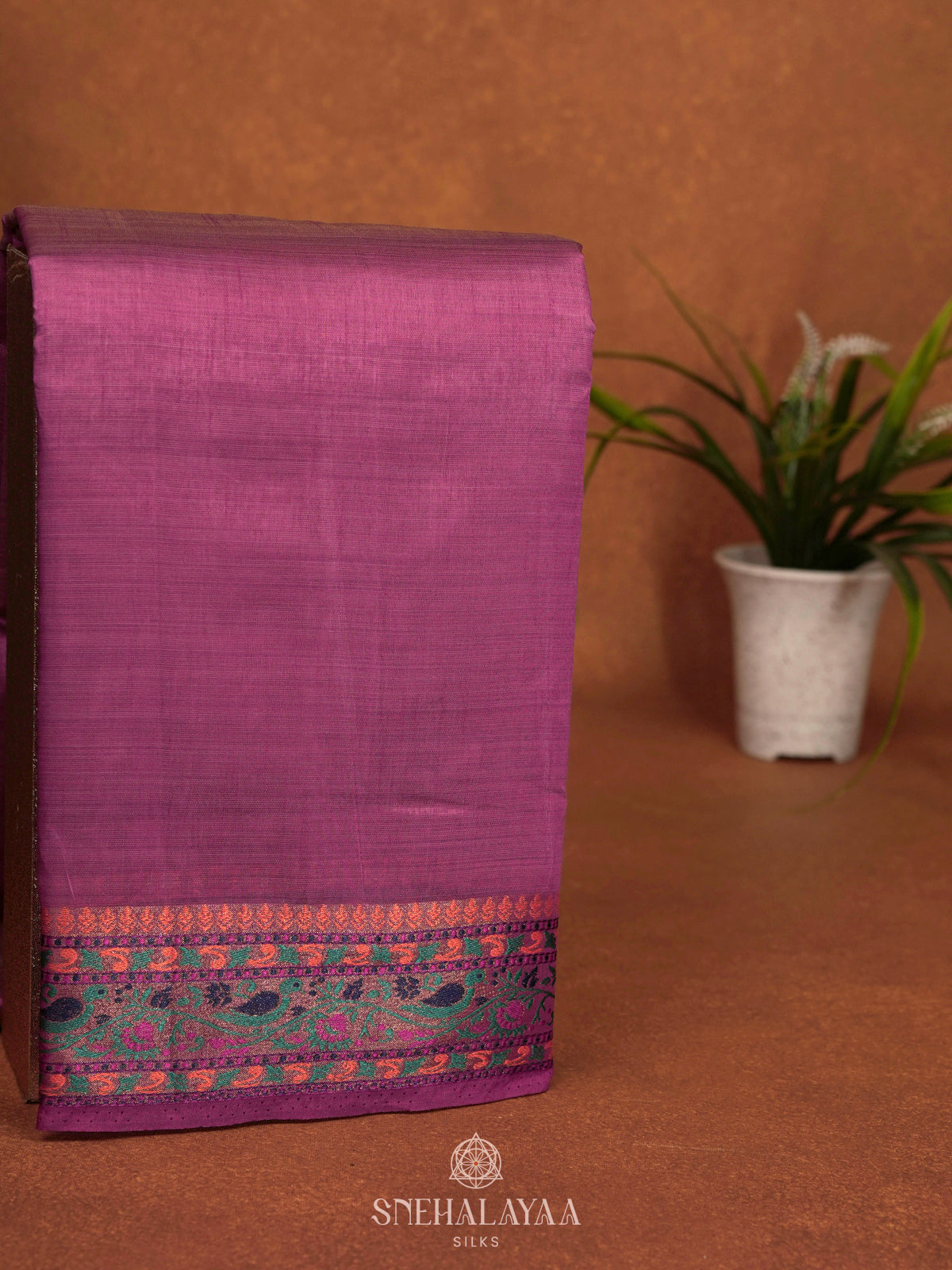 Magenta Raw Silk Saree