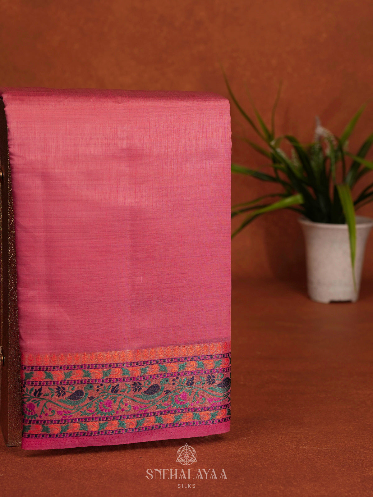 Pink Raw Silk Saree