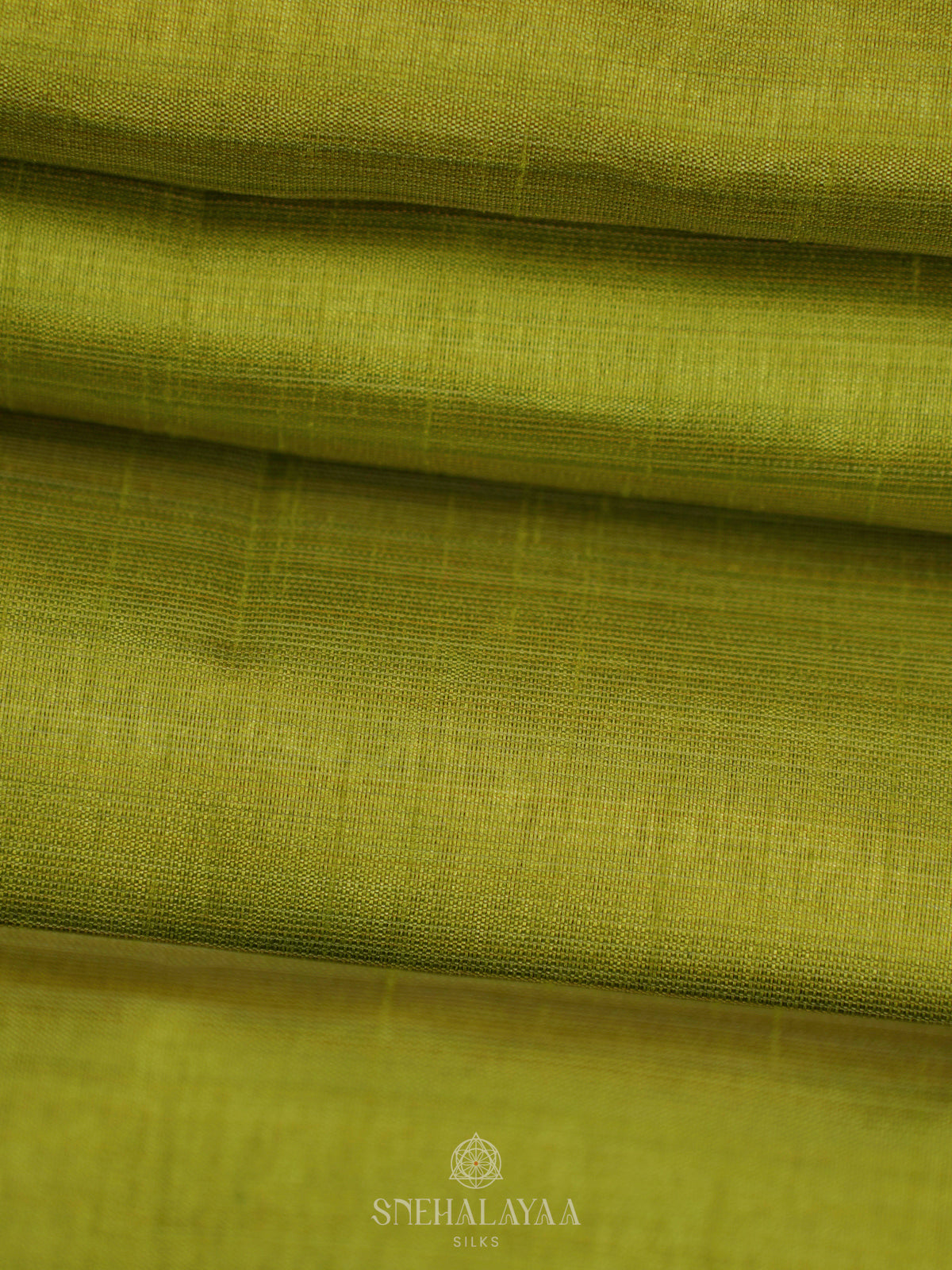 Lime Green Raw Silk Saree