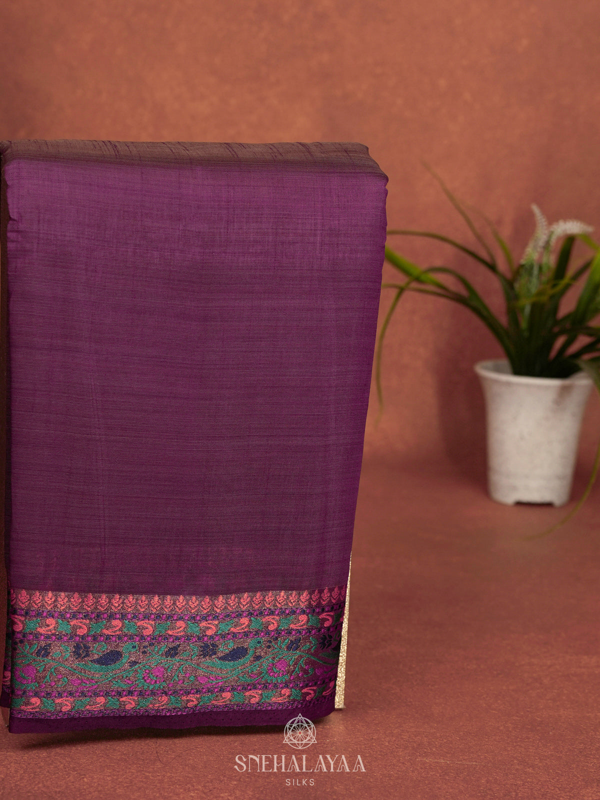 Purple Raw Silk Saree