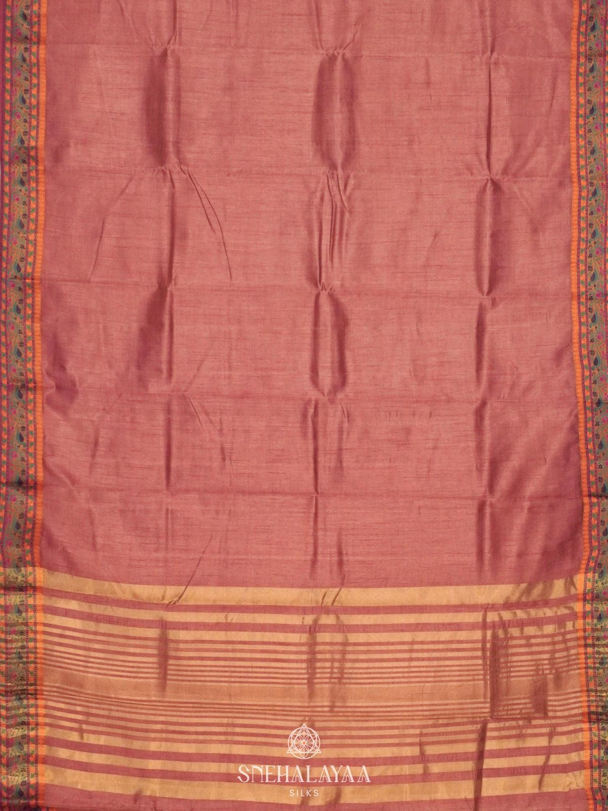 Peach Raw Silk Saree
