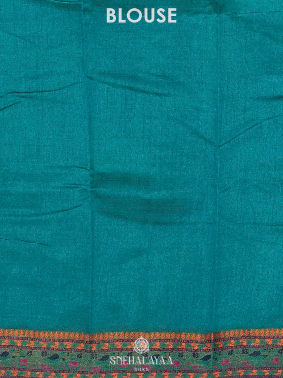 Teal Blue Raw Silk Saree
