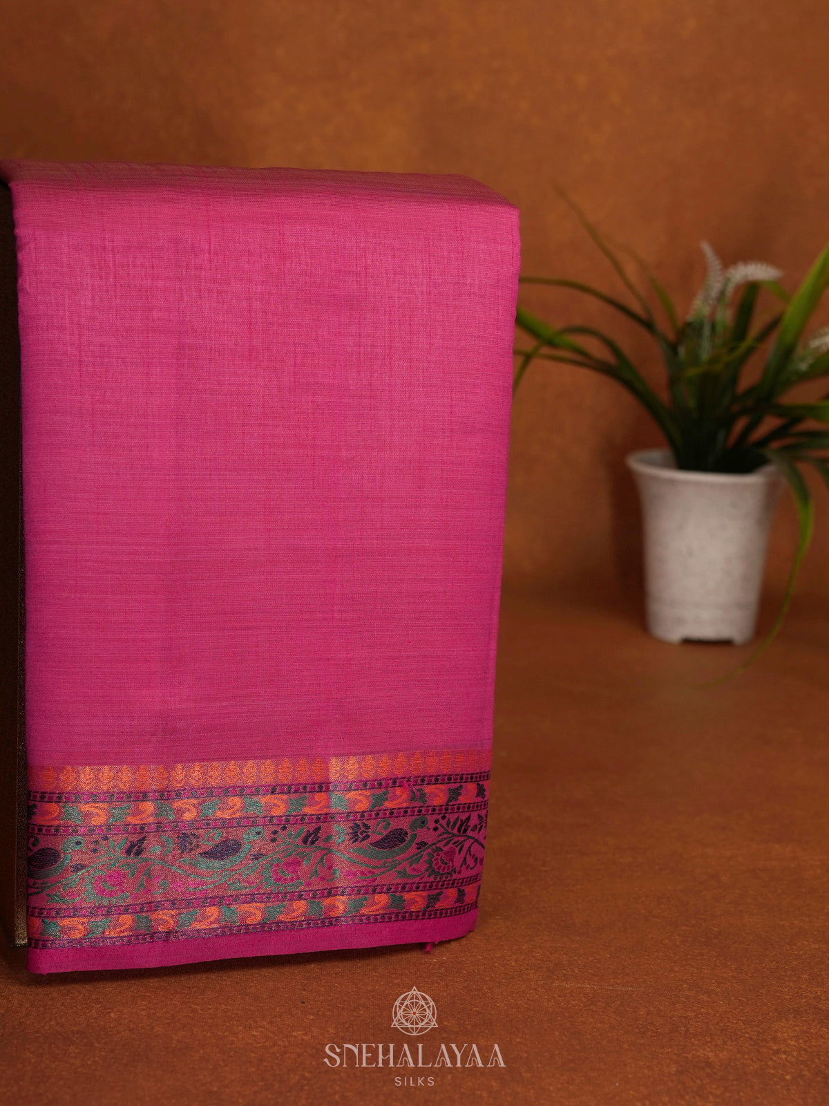 Pink Raw Silk Saree