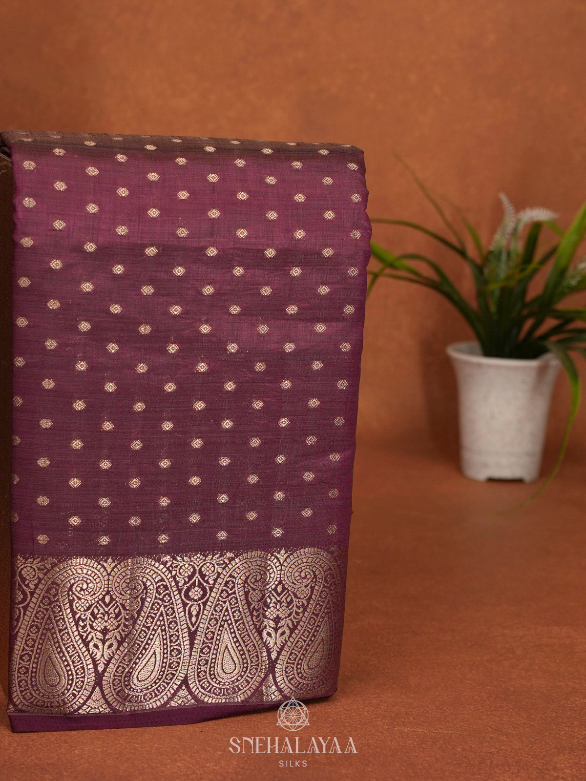 Mauve Pink Raw Silk Saree