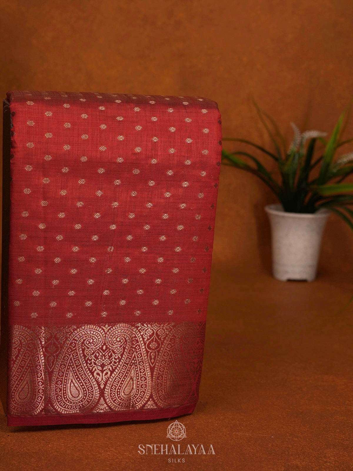 Maroon Raw Silk Saree