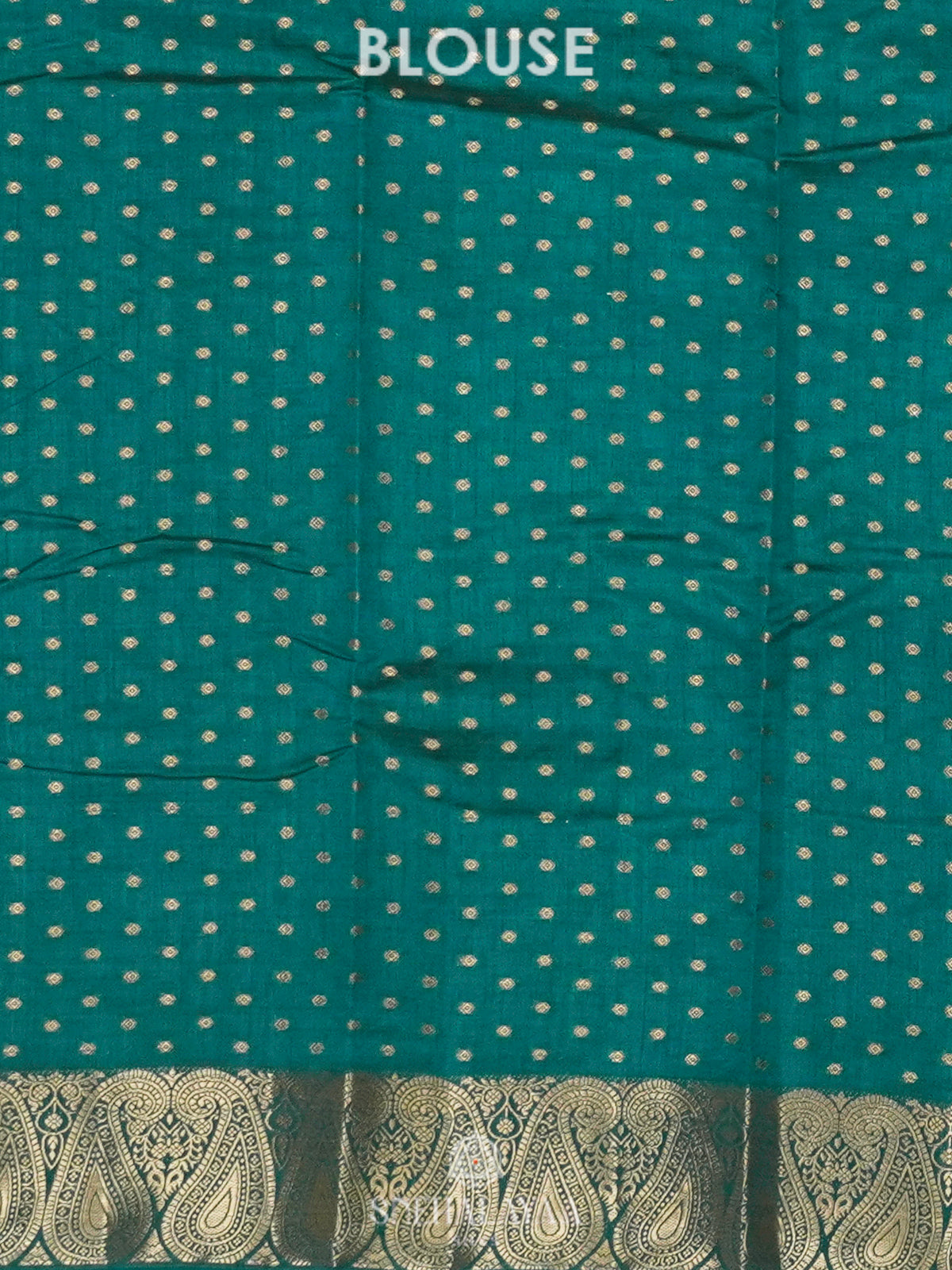 Teal Green Raw Silk Saree