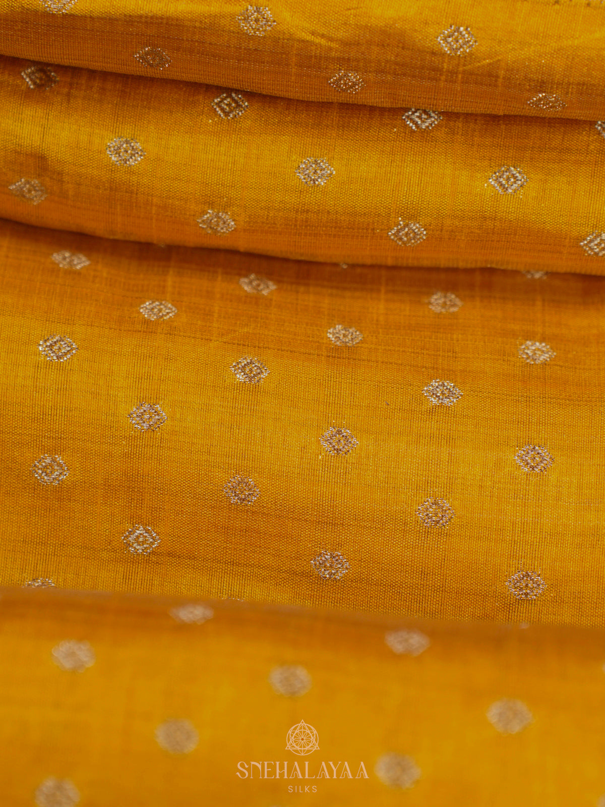 Mango Yellow Raw Silk Saree