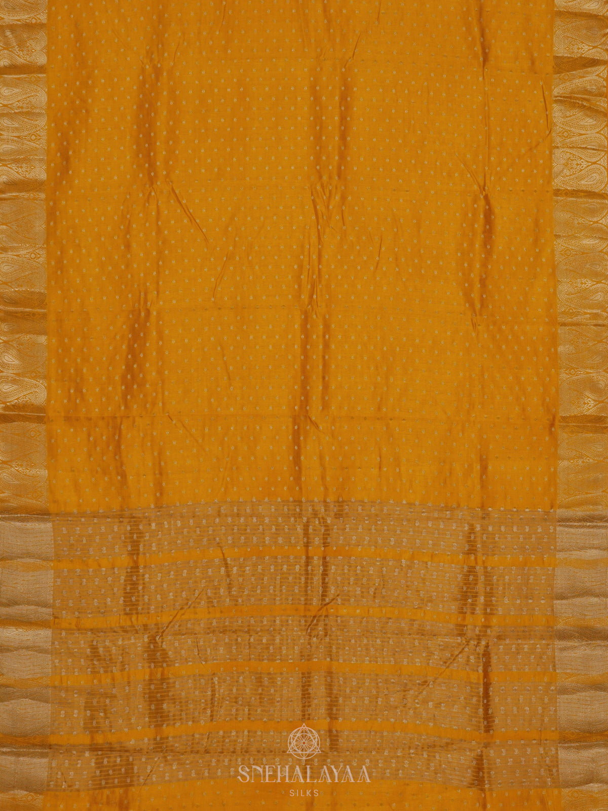 Mango Yellow Raw Silk Saree