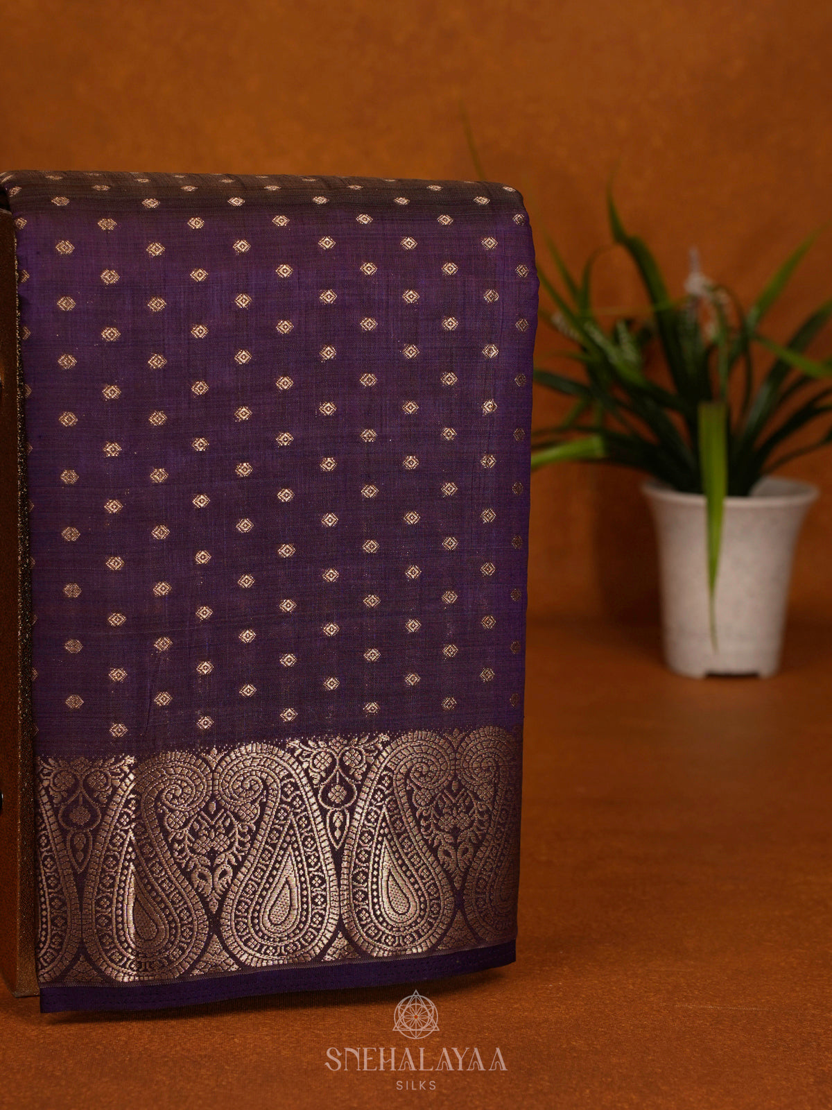 Purple Raw Silk Saree